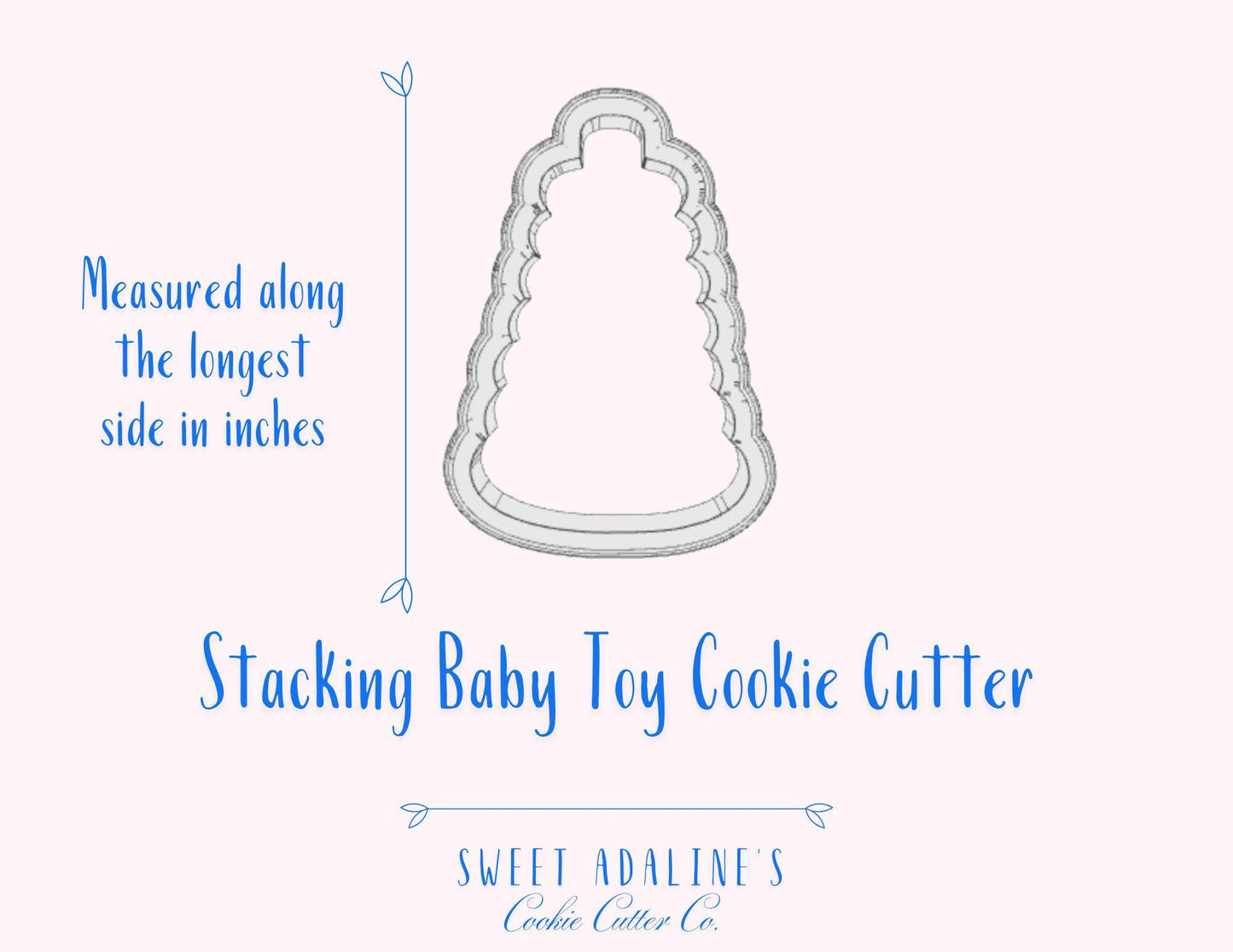 Stacking Rings Baby Toy Cookie Cutter –Stacked Baby Toy Design for Baby-themed Parties –3 Sizes –Choose Color –3D Printed –Food Safe