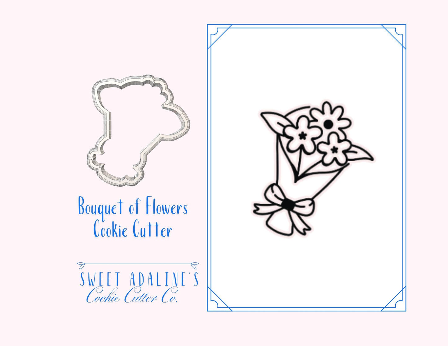 Bouquet of Flowers Cookie Cutter – Wedding Favor – Bridal Shower Cookie – Mother’s Day Cookie Cutter – Anniversary Baking – Floral Bouquet