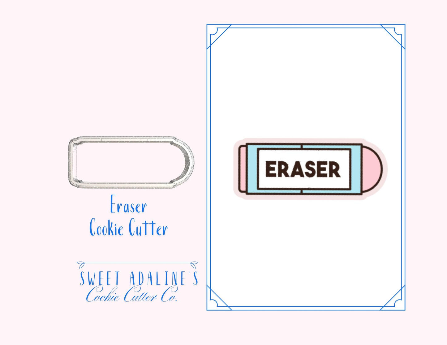 Eraser Cookie Cutter β School, Office, and Craft Supplies Cookie β Back to School Baking Tool β Teacher Appreciation Classroom Party Favor