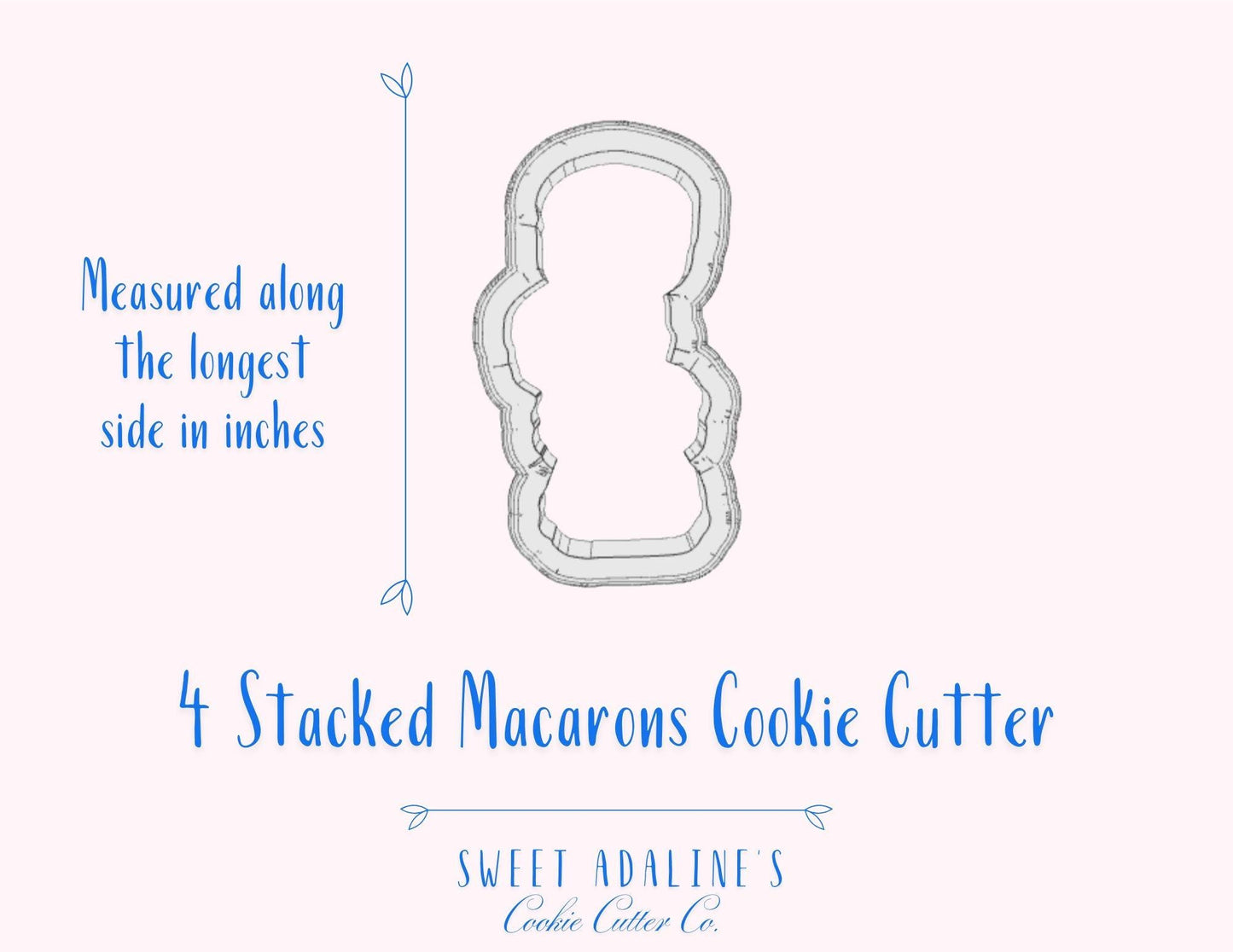 4 Stacked Macarons Cookie Cutter β Parisian Pastry Design β Perfect for French-themed Tea Parties, Weddings & Brunch β Thick, Sturdy Cutters