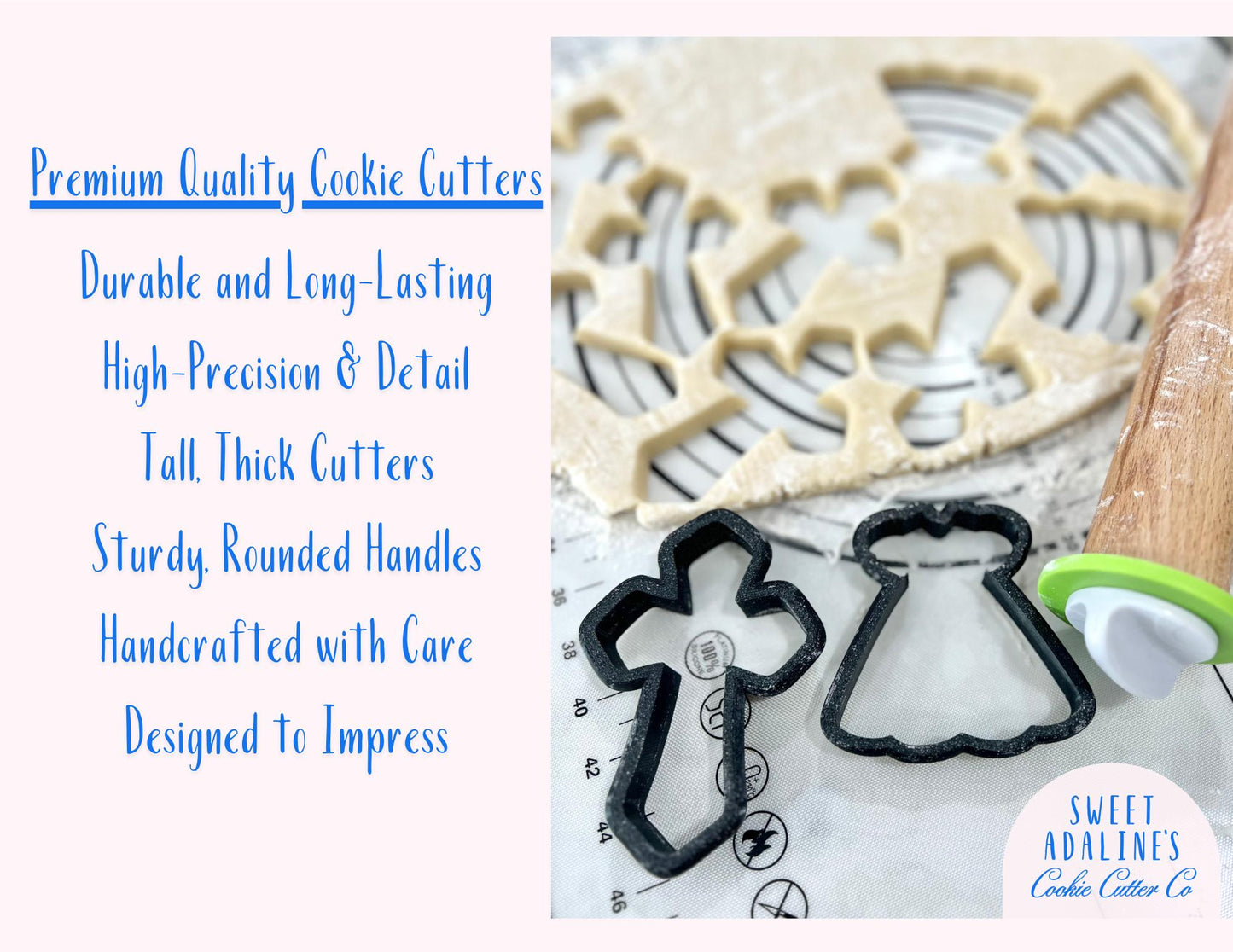 Stained Glass Window Cookie Cutter – Church Cross Cookie Cutter for Baptism, Communion, Weddings & Religious Events - Easter and Christmas
