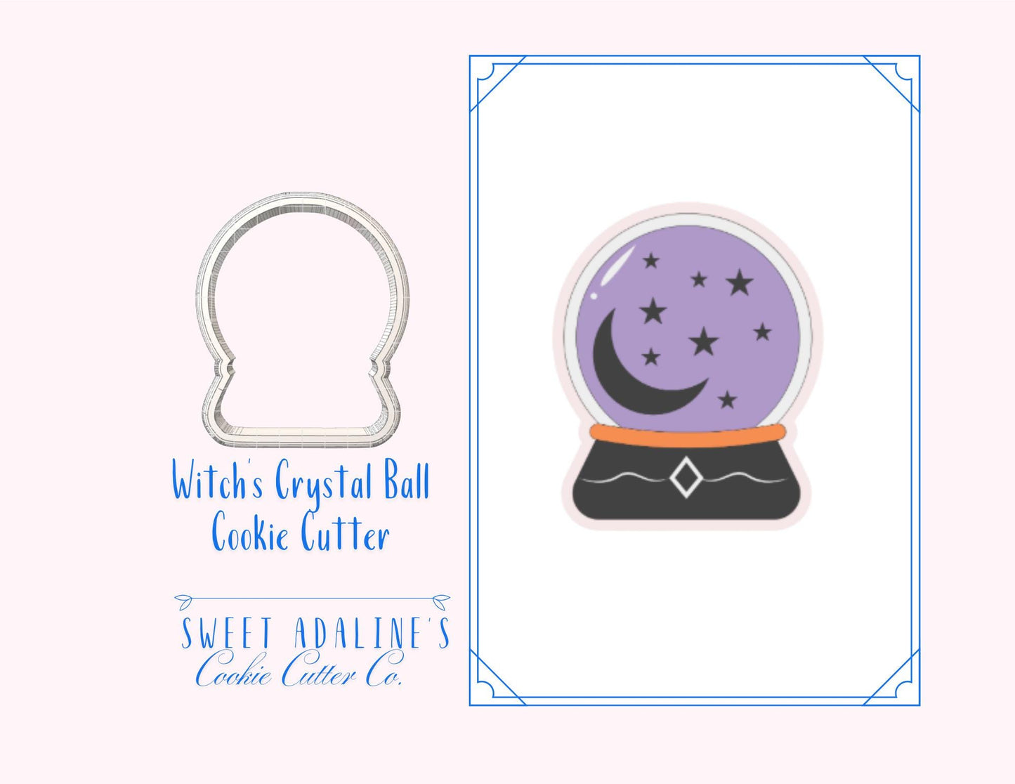 Witch's Crystal Ball for Halloween Cookies — Available in 3 Sizes — Cookie Cutters for Halloween Baking & Decorating - Spooky witch cookie