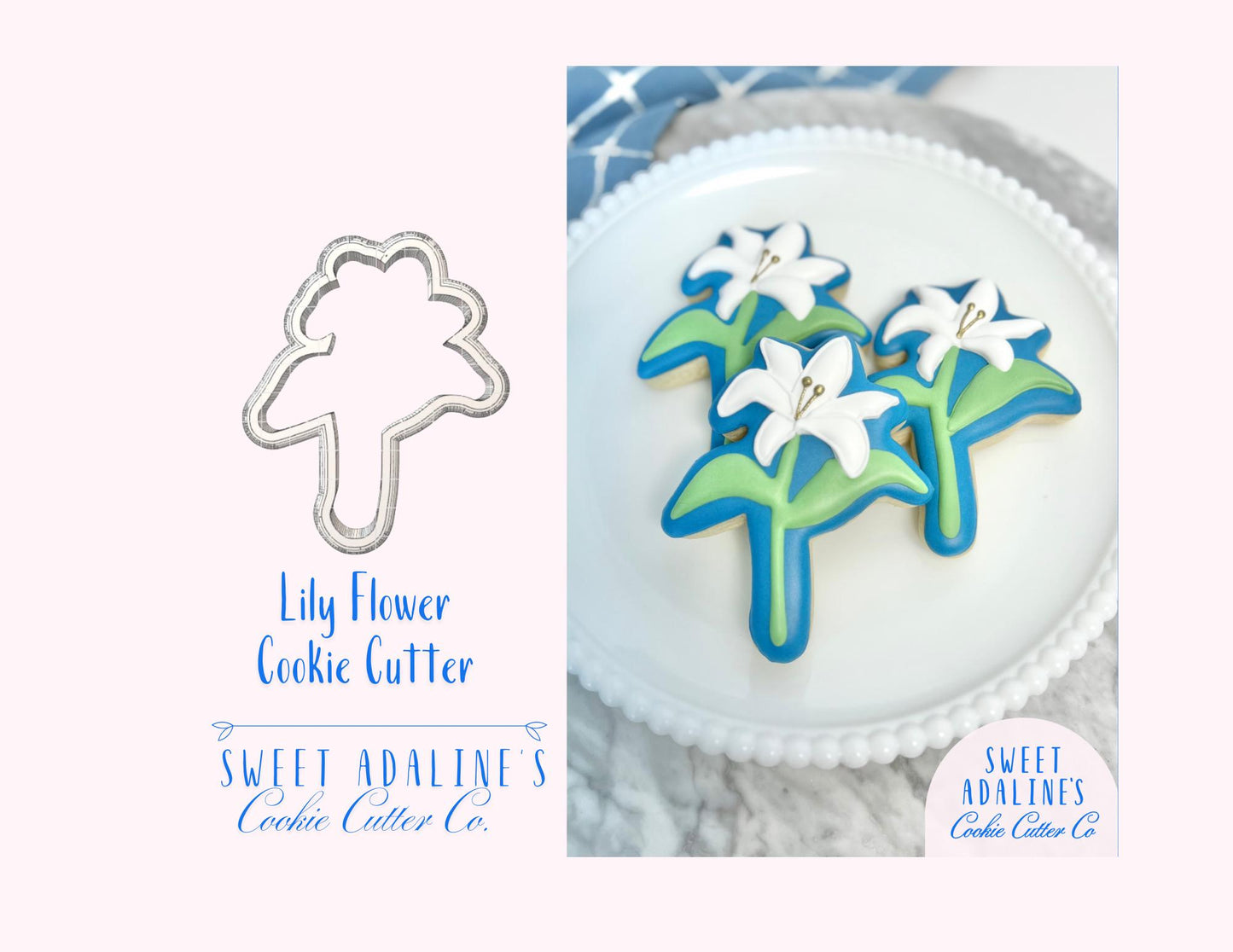 Lily Flower Cookie Cutter – Elegant Floral Baking Tool for Spring, Weddings, Mother’s Day, Garden Themes & More – Multiple Sizes Available