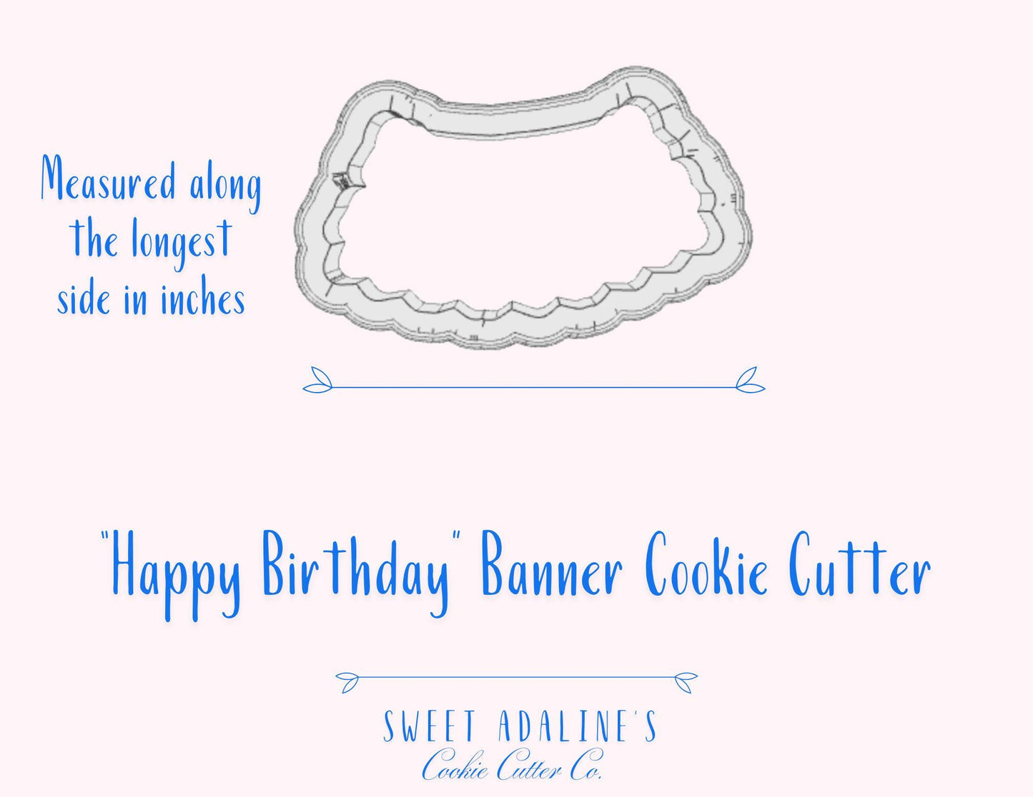 Happy Birthday Banner Cookie Cutter β Festive Party Decoration Design β Birthday Celebration Must-Have β3 Sizes β Thick, Sturdy Cutter