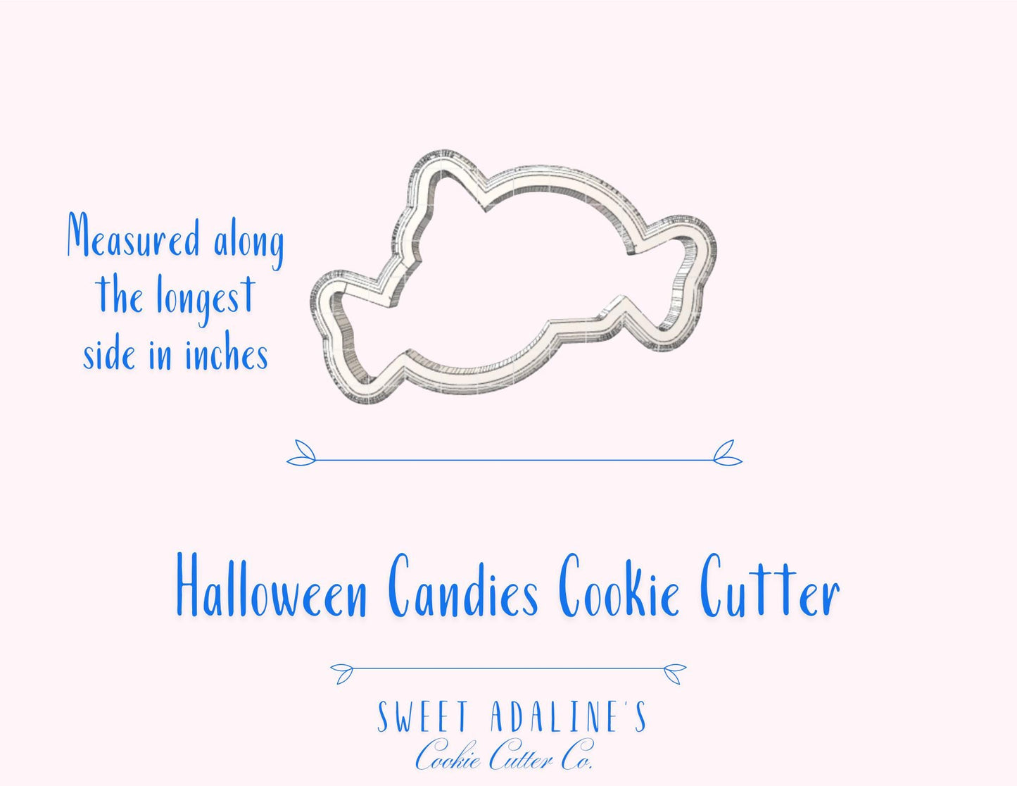 Wrapped Halloween Candy Cookie Cutter — Available in 3 Sizes — Cookie Cutters for Baking & Decorating - Two Halloween Candies