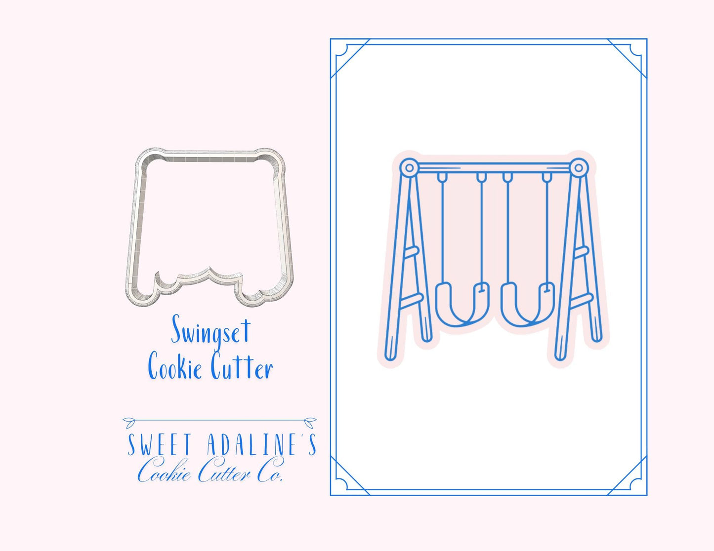 Swing Set Cookie Cutter β Playground Cookie β School Theme Party Favor β Kids Birthday Cookie β Fondant & Clay Cutter β Outdoor Cookies