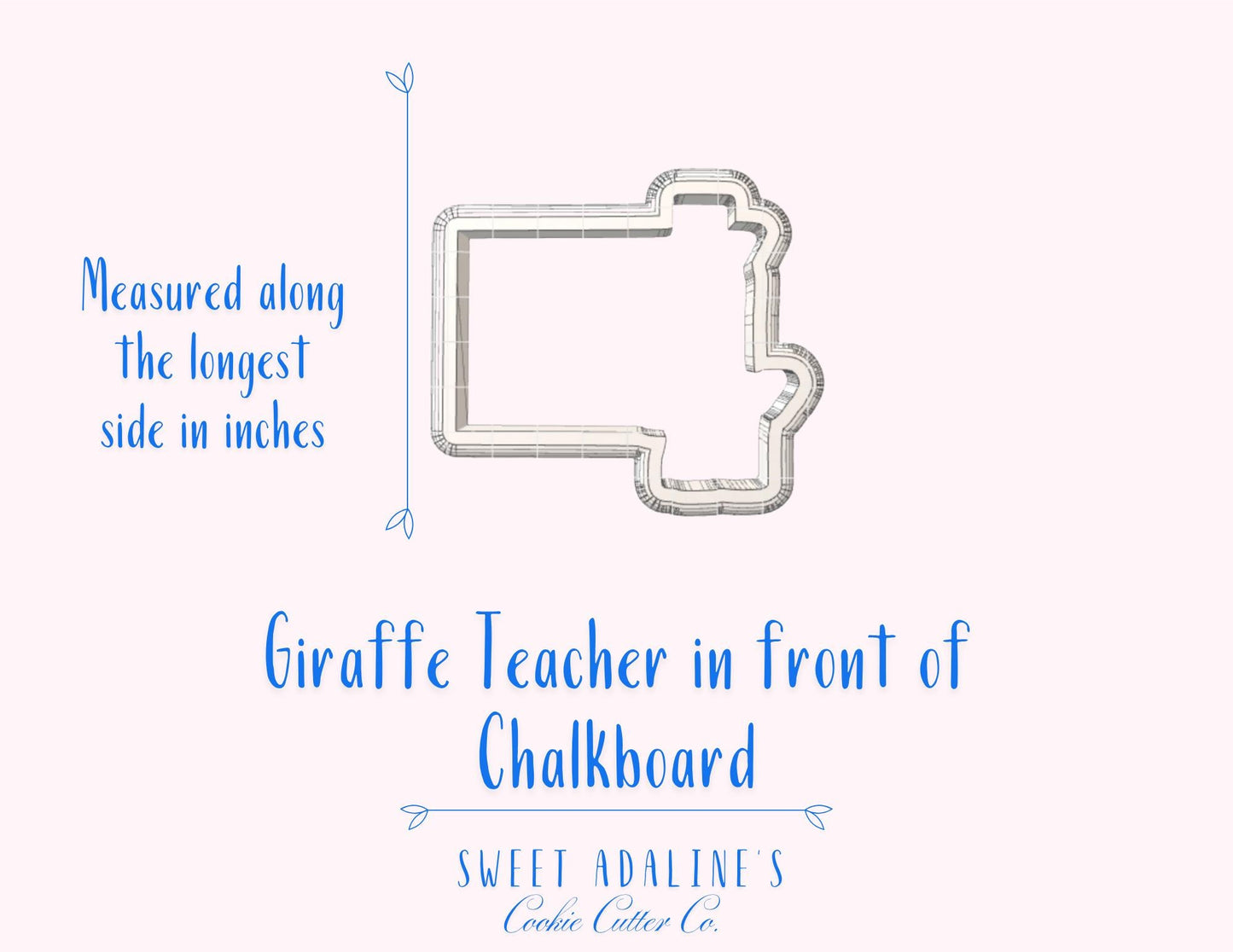 Giraffe Teacher with Chalkboard Cookie Cutter β Back to School Classroom Favor β Teacher Appreciation β School Theme Baking Tool - Sturdy