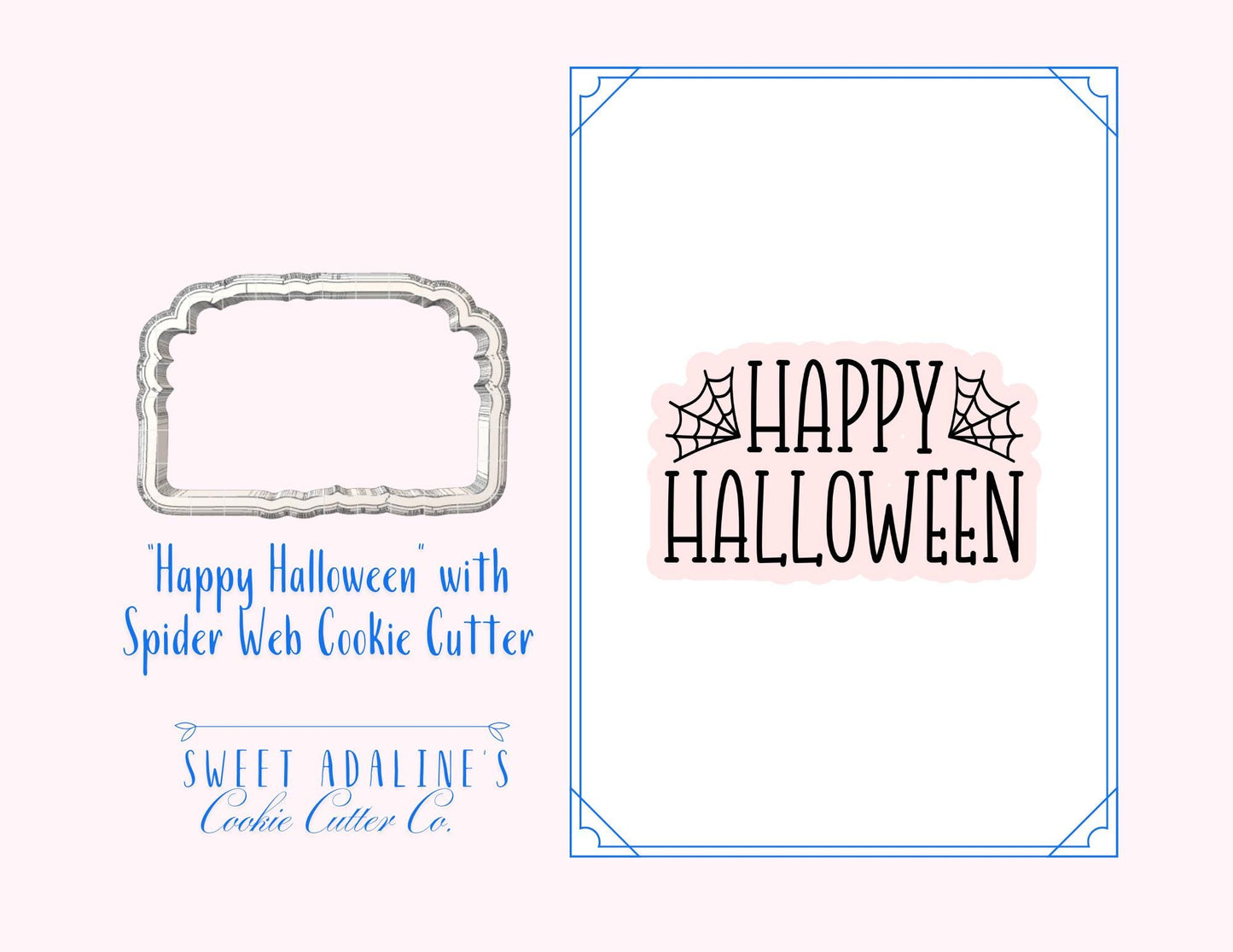 Happy Halloween with Cobwebs โ Halloween & Spider Web Cookie โ Available in 3 Sizes โ Cookie Cutters for Halloween Baking and Decorating