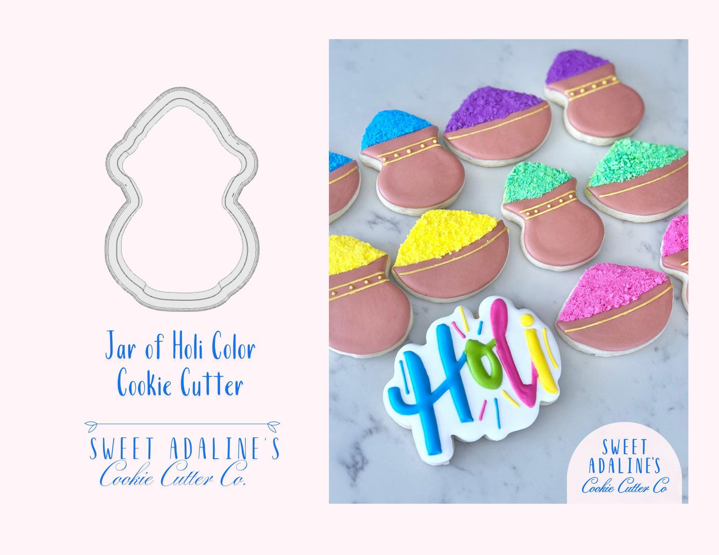Jar of Color for Holi Festival Cookie Cutter β Celebrate the Festival of Colors with Fun Baking - Indian Festival Inspired - Sturdy, Thick