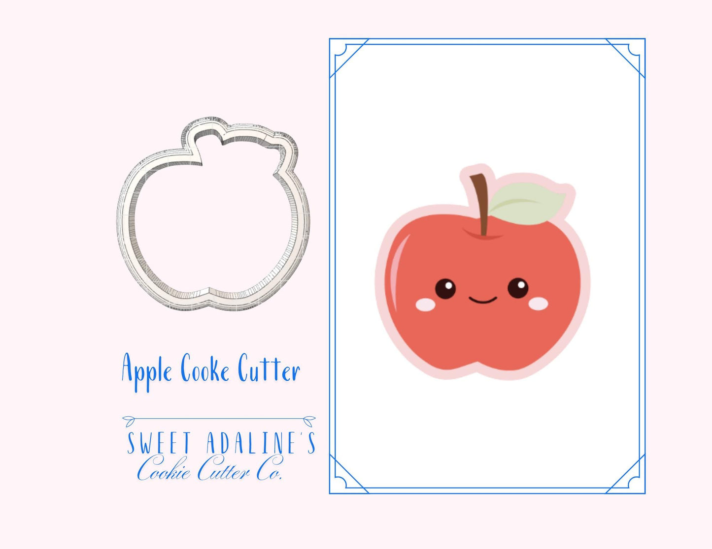 Apple Cookie Cutter β Back to School Teacher Gift β Classroom Favor β First Day of School Cookie β Teacher Appreciation Baking Tool - Thick