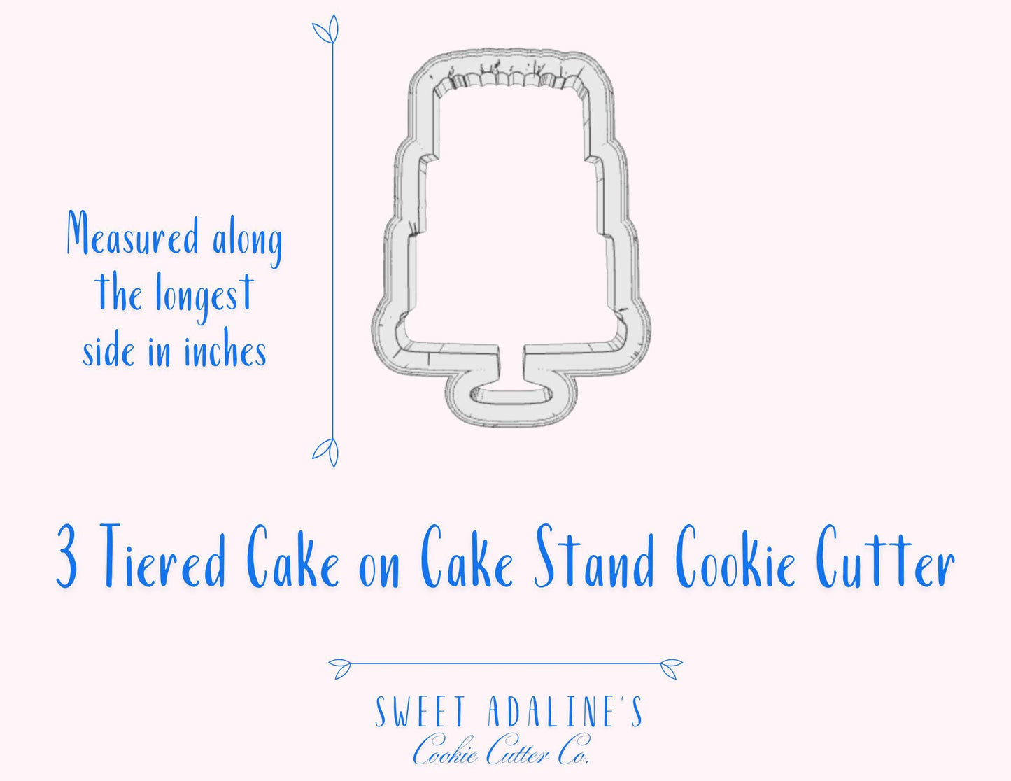 3 Tiered Cake Cookie Cutter –Elegant Cake Design for Weddings, Birthdays & Celebrations –3 Sizes – –Custom 3D Printed - Thick, Sturdy Cutter