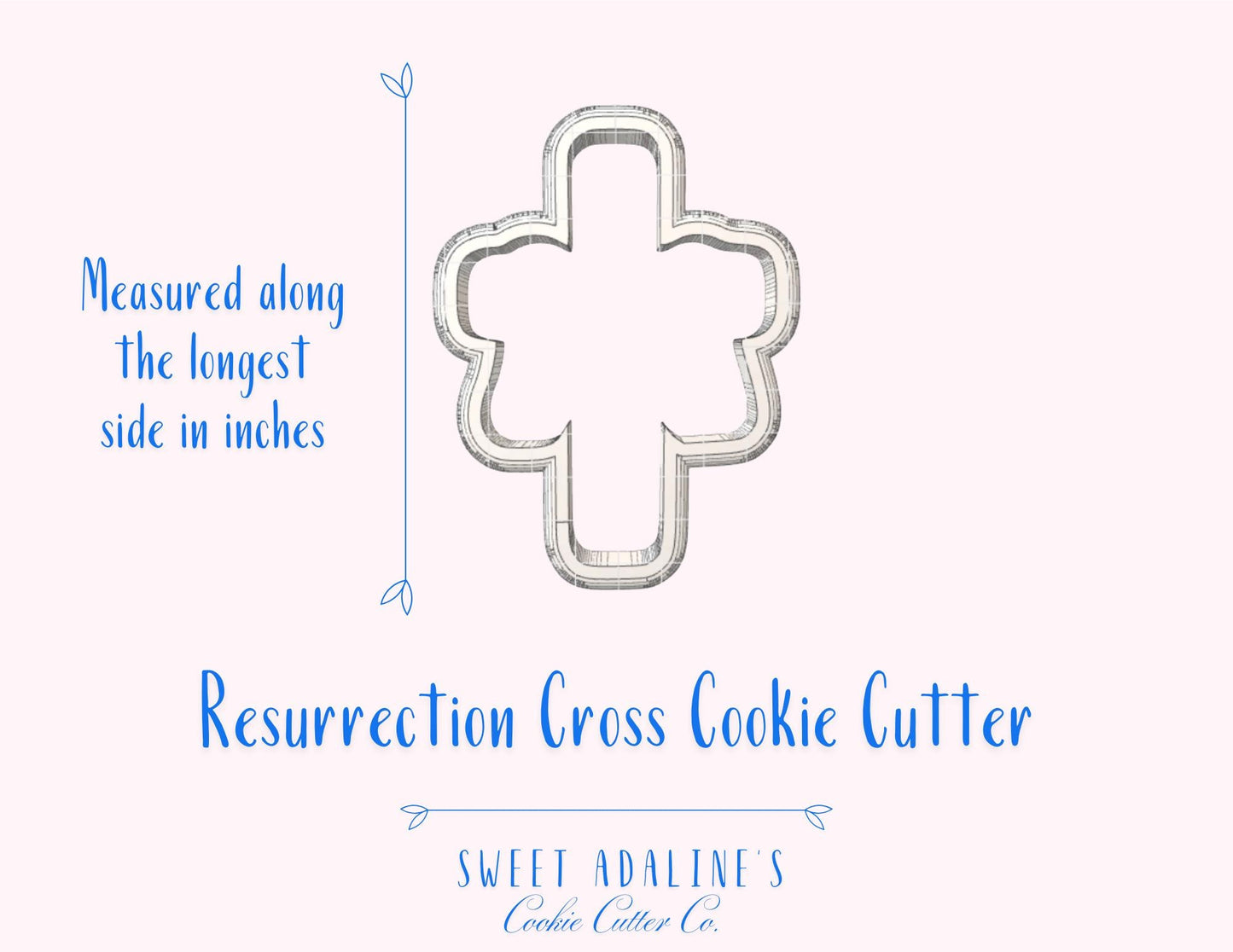 Resurrection Cross Cookie Cutter β Easter Religious Baking Tool for Church, Baptism, and Faith-Inspired Cookies β Cross with Cloth