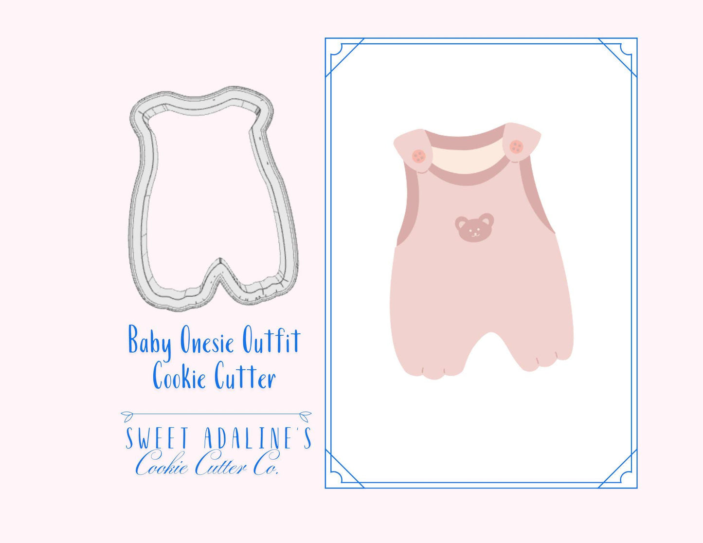 Baby Onesie Outfit Cookie Cutter β Adorable Design for Baby Showers and Parties β 3 Sizes β Perfect for Cookies, Fondant, and Crafts