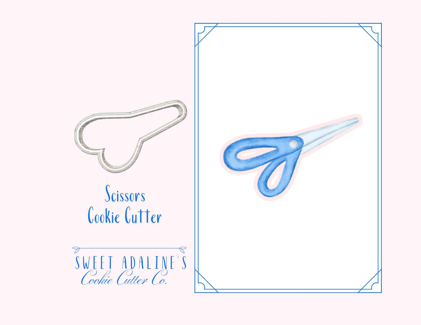 Scissors Cookie Cutter – School and Craft Supplies Cookie – Back to School Baking Tool – Teacher Appreciation Classroom Party Favor, Thick
