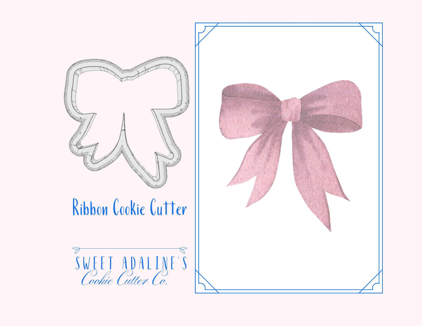 Ribbon Cookie Cutter – Elegant Bow Design for Baby Showers, Weddings, & Parties – 3 Sizes – Perfect for Cookies -Custom 3D Printed