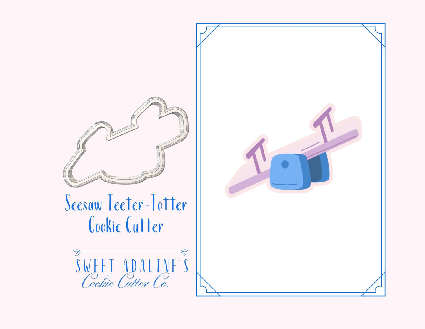 Seesaw Teeter-Totter Cookie Cutter – Playground Cookie – School Theme Party Favor – Kids Birthday Cookie – Teacher Appreciation Student Gift