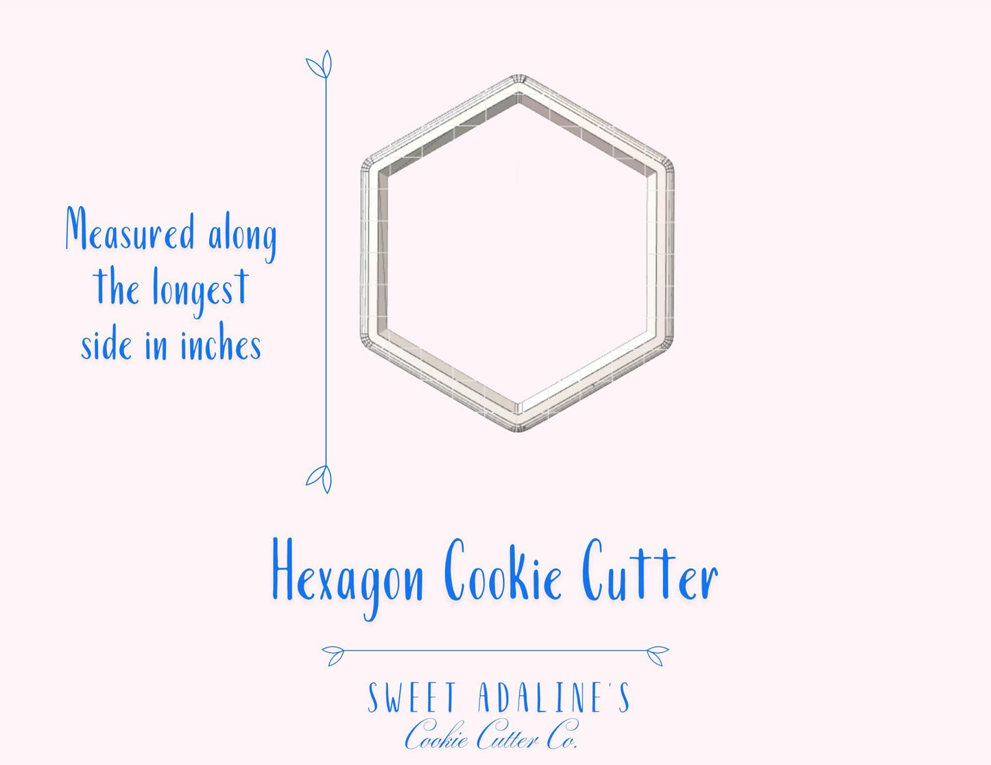 Hexagon Cookie Cutter –Geometric Plaque Cookie Cutter –Wedding Favor Cookie –Engagement Party Baking Tool –Monogram or Initials Sugar Cookie