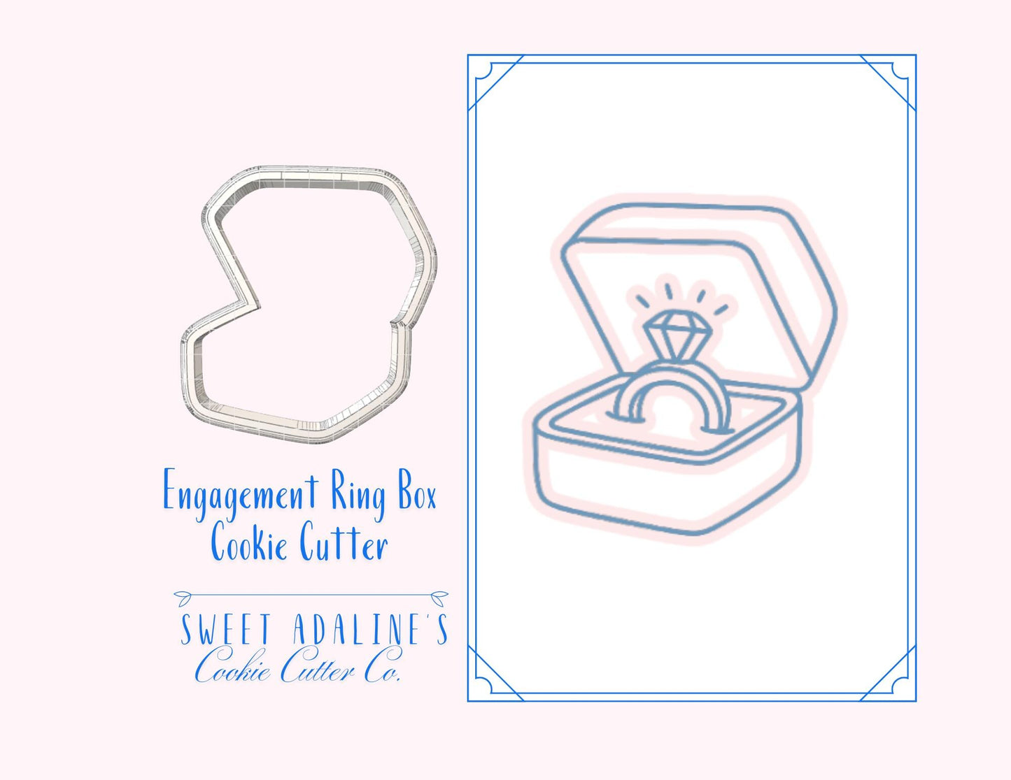 Engagement Ring Box Cookie Cutter β Wedding Proposal Cookie β Bridal Shower Favor β Engagement Party Baking β Diamond Ring Box Sugar Cookie