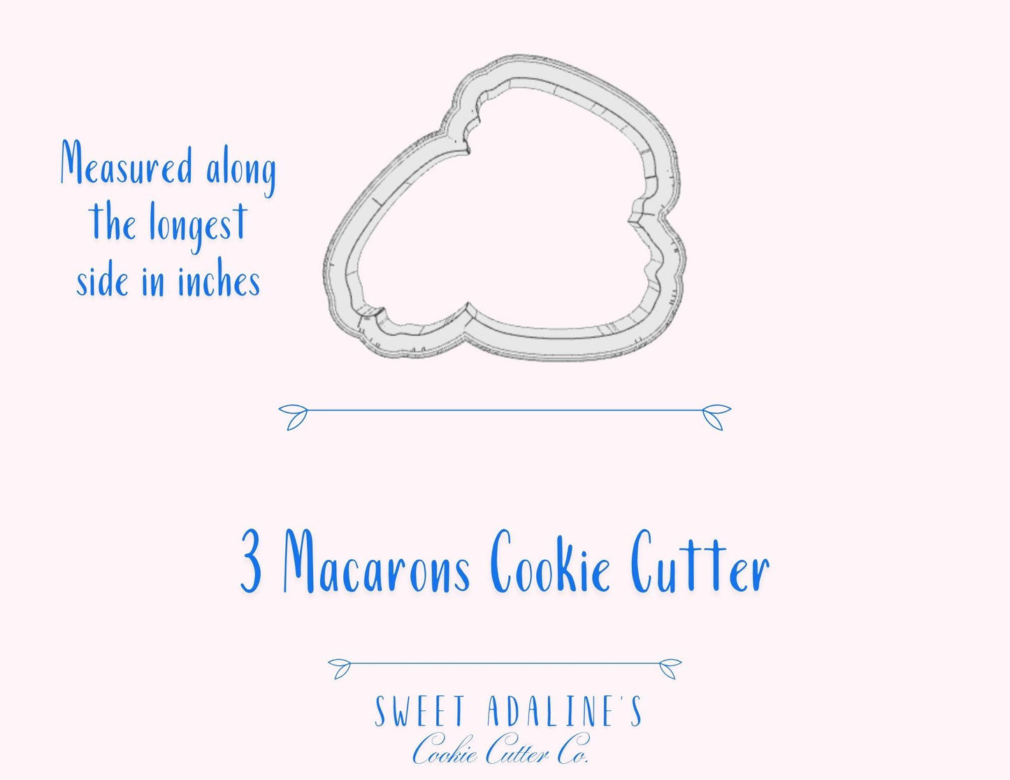 3 Macarons Cookie Cutter β Parisian Pastry Design β Perfect for French-themed Tea Parties, Weddings & Brunch β Thick, Sturdy Cookies