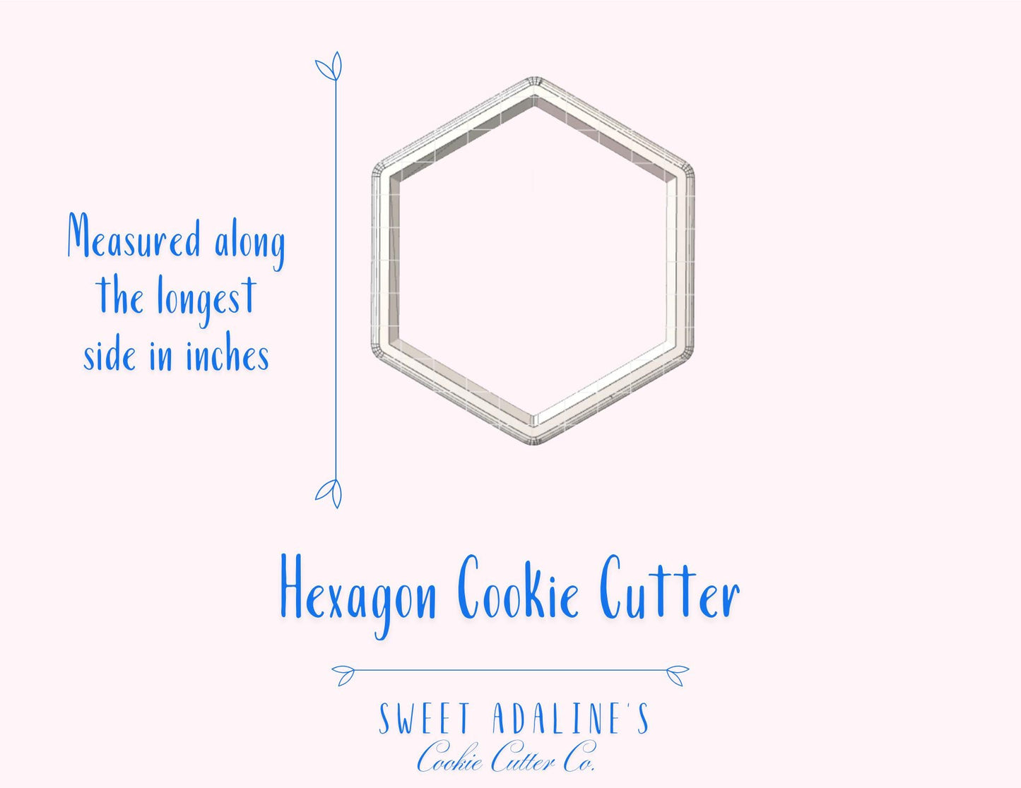 Hexagon Cookie Cutter –Geometric Plaque Cookie Cutter –Wedding Favor Cookie –Engagement Party Baking Tool –Monogram or Initials Sugar Cookie