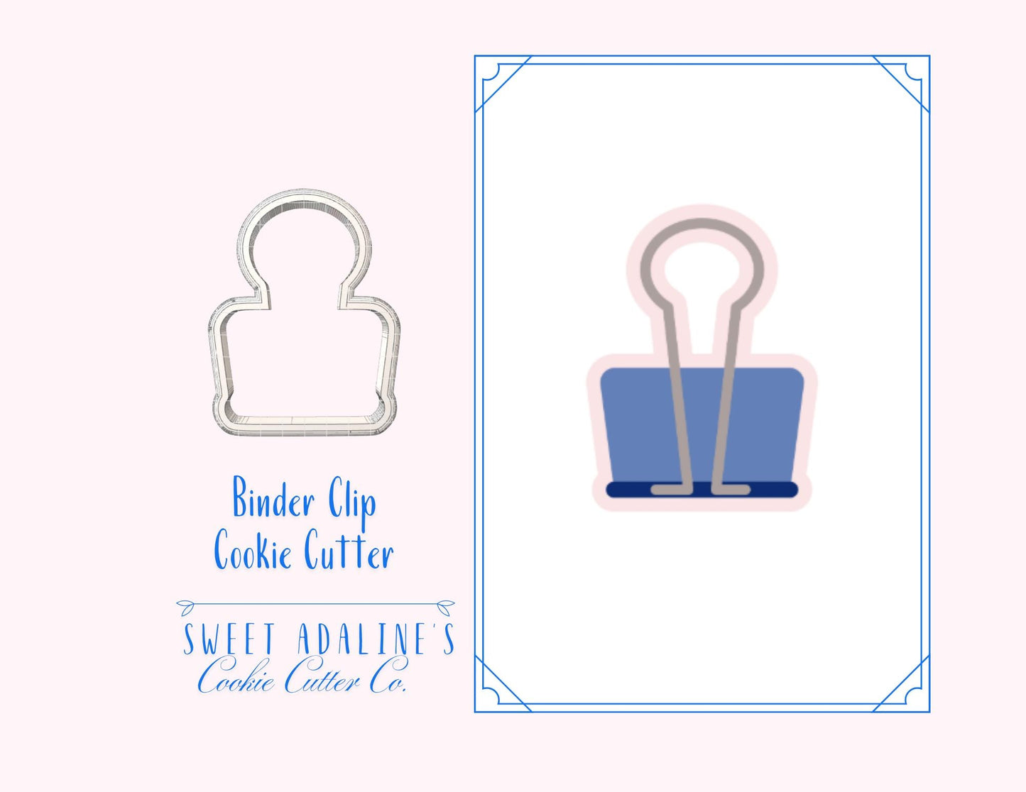 Binder Clip Cookie Cutter β School and Office Supplies Cookie β Back to School Baking Tool β Teacher Appreciation Classroom Favor - Thick