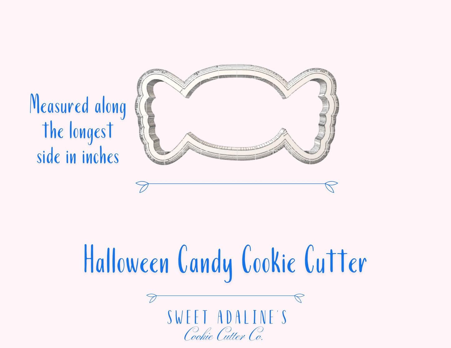 Wrapped Halloween Candy Cookie Cutter — Available in 3 Sizes — Cookie Cutters for Baking & Decorating - Halloween Candy