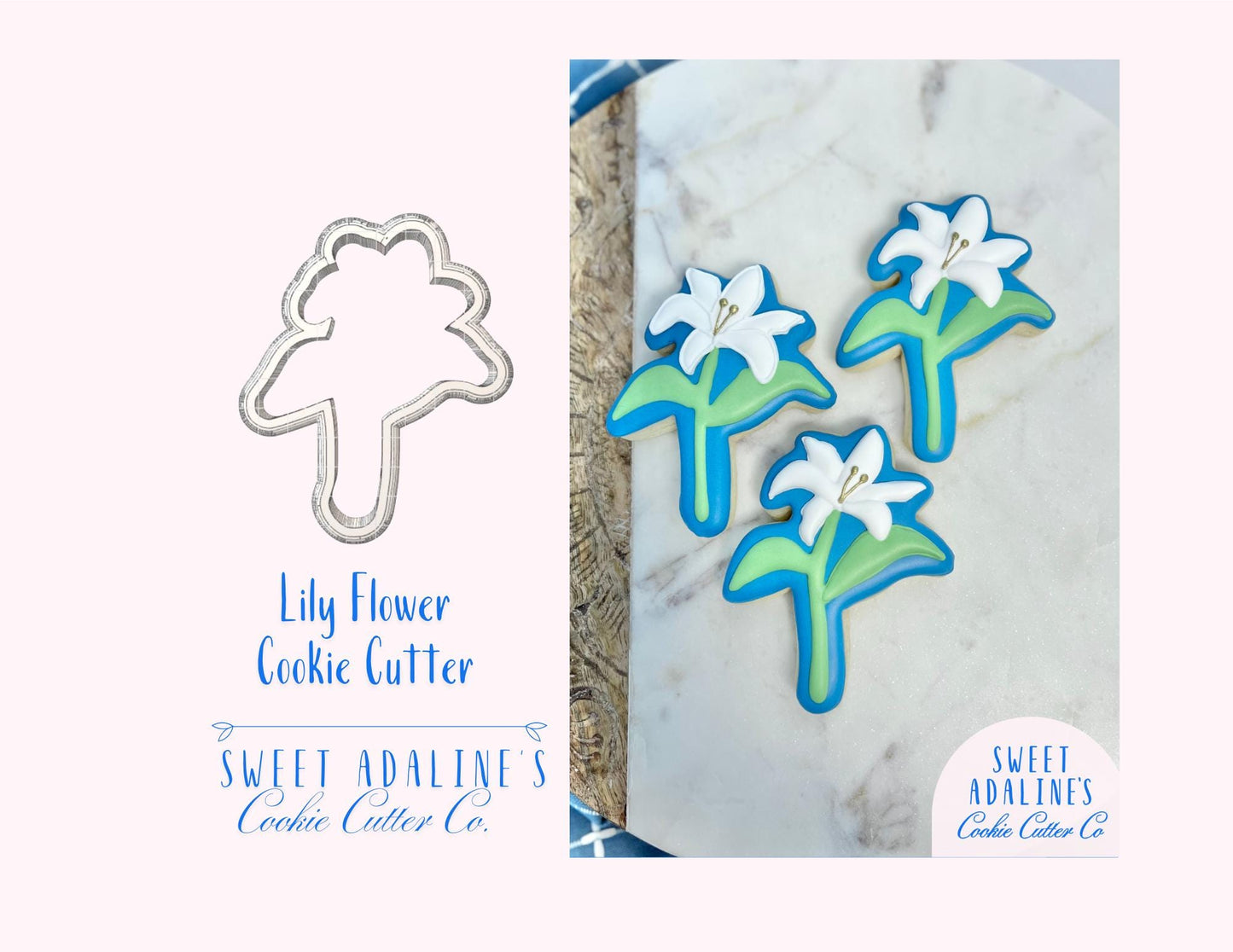 Lily Flower Cookie Cutter – Elegant Floral Baking Tool for Spring, Weddings, Mother’s Day, Garden Themes & More – Multiple Sizes Available