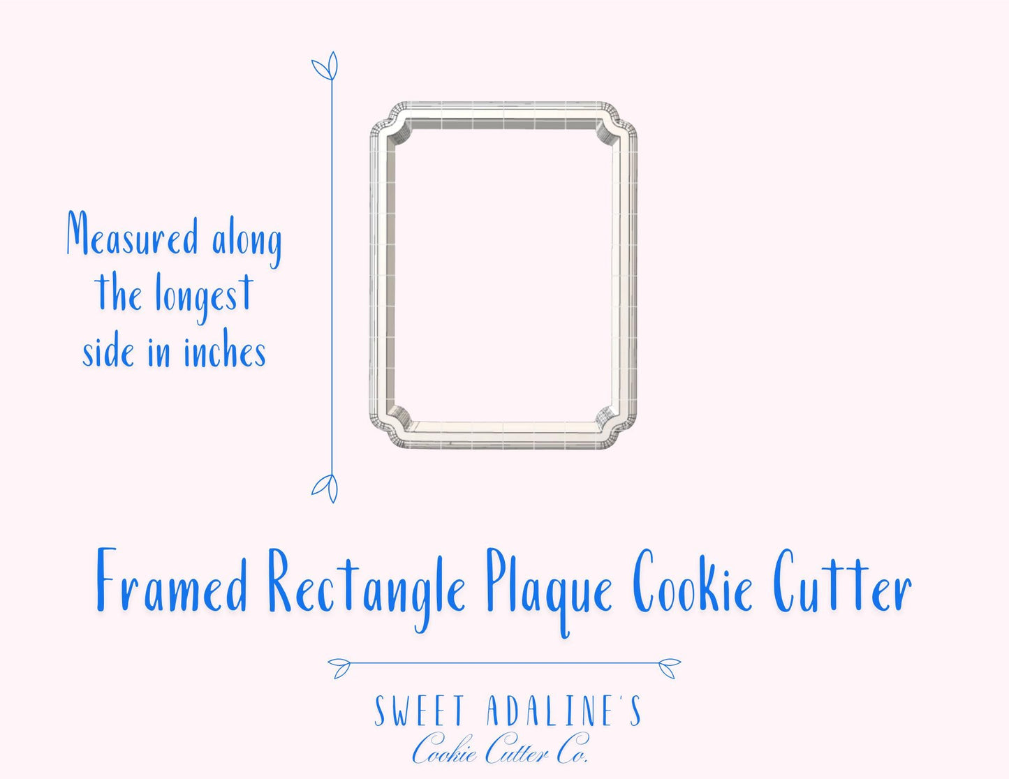 Framed Rectangle Plaque Cookie Cutter – Elegant Versatile Shape for Custom Sugar Cookies, Personalized Plaques & Decorating Designs