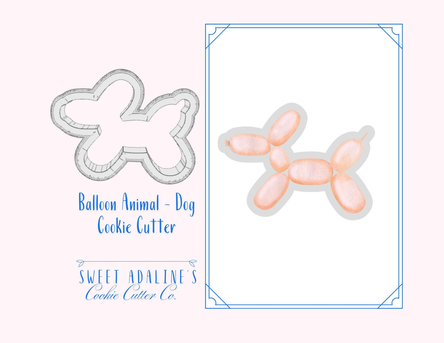 Balloon Dog Cookie Cutter – Balloon Animal Design for Birthday & Celebration Cookies – Multiple Sizes Available - Thick, Sturdy Cutter