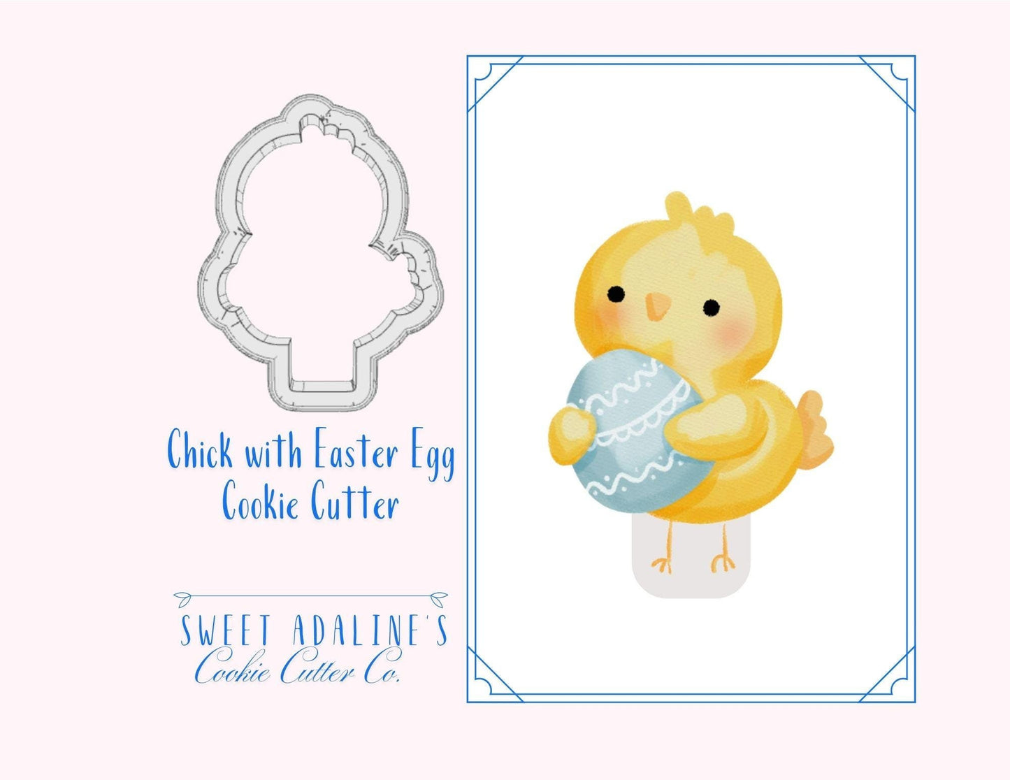 Chick with Easter Egg Cookie Cutter β Cute Spring Design for Easter Basket Treats β 3 Sizes -Perfect for Springtime Gifts