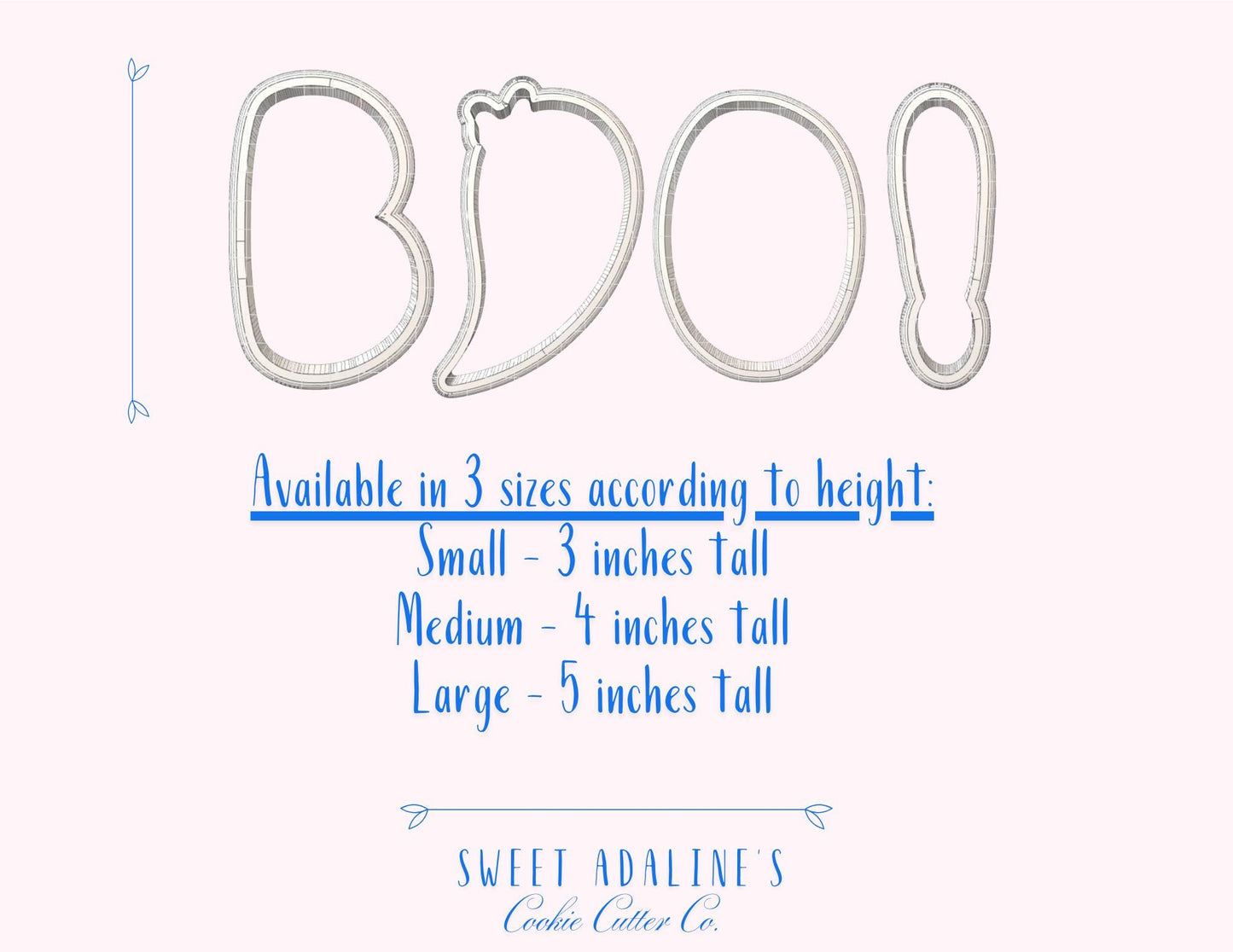 BOO! Cookie Cutter Set (4 Pieces) β Halloween Ghost & Letters β Available in 3 Sizes β Cookie Cutters for Halloween Baking and Decorating