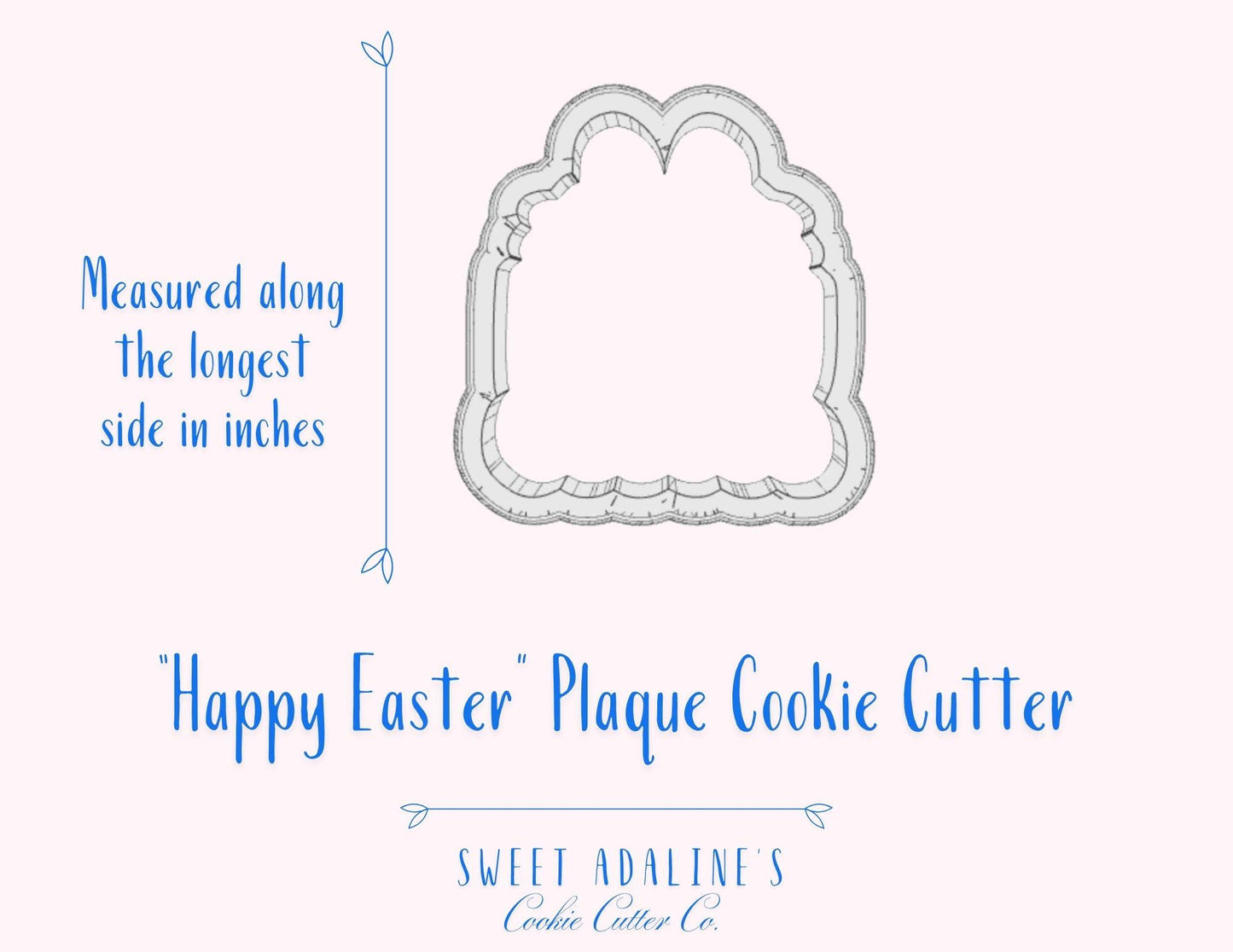 Happy Easter Plaque Cookie Cutter –Festive Spring Design with Bunny Ears – Perfect for Easter Treats & Celebrations –3 Sizes