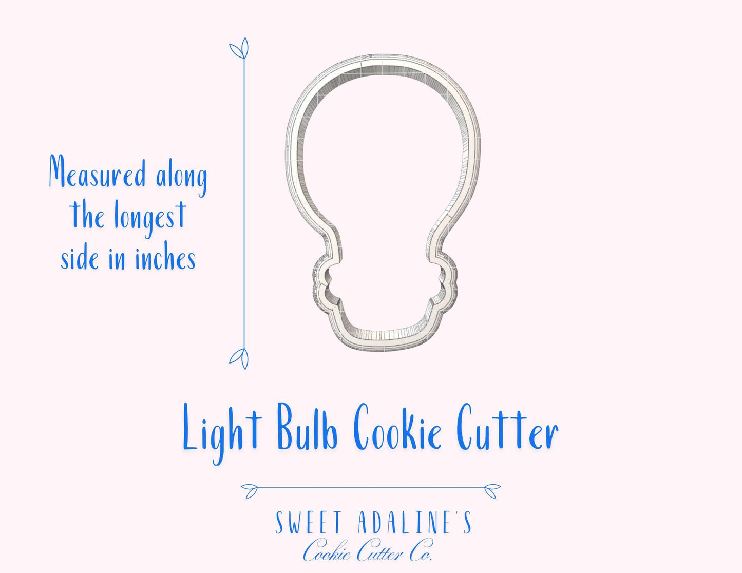 Light Bulb Cookie Cutter β Teacher Appreciation, Graduation, School, Birthday Party, Edison Idea Cookies β 3D Printed in Multiple Sizes