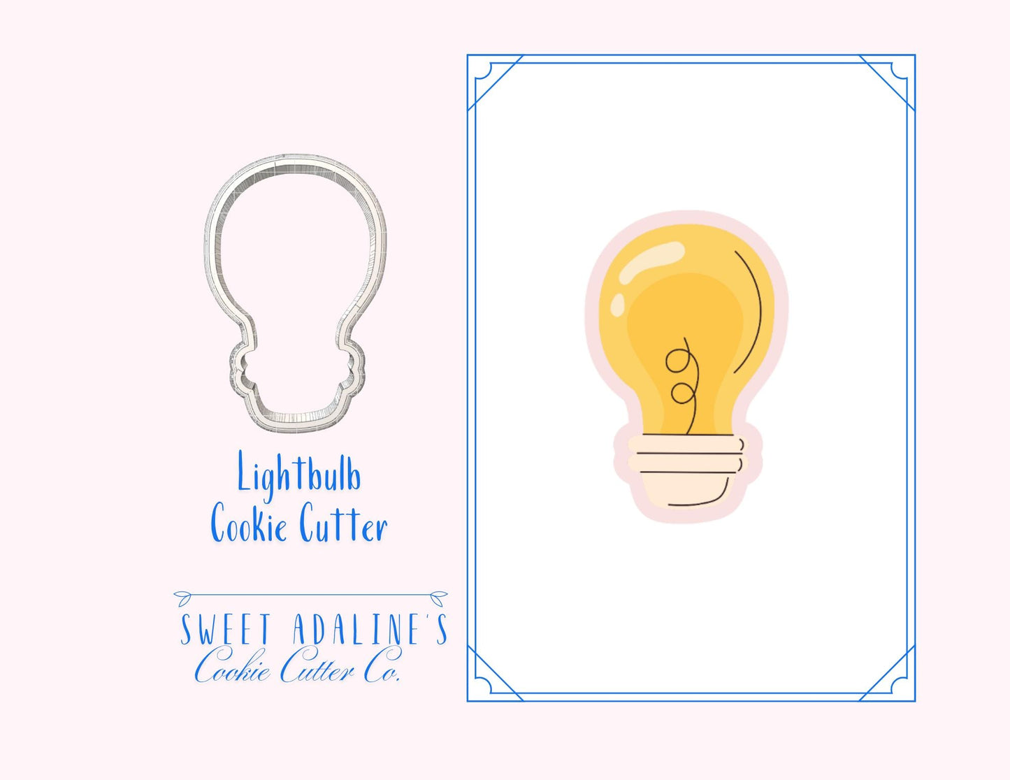 Light Bulb Cookie Cutter β Teacher Appreciation, Graduation, School, Birthday Party, Edison Idea Cookies β 3D Printed in Multiple Sizes