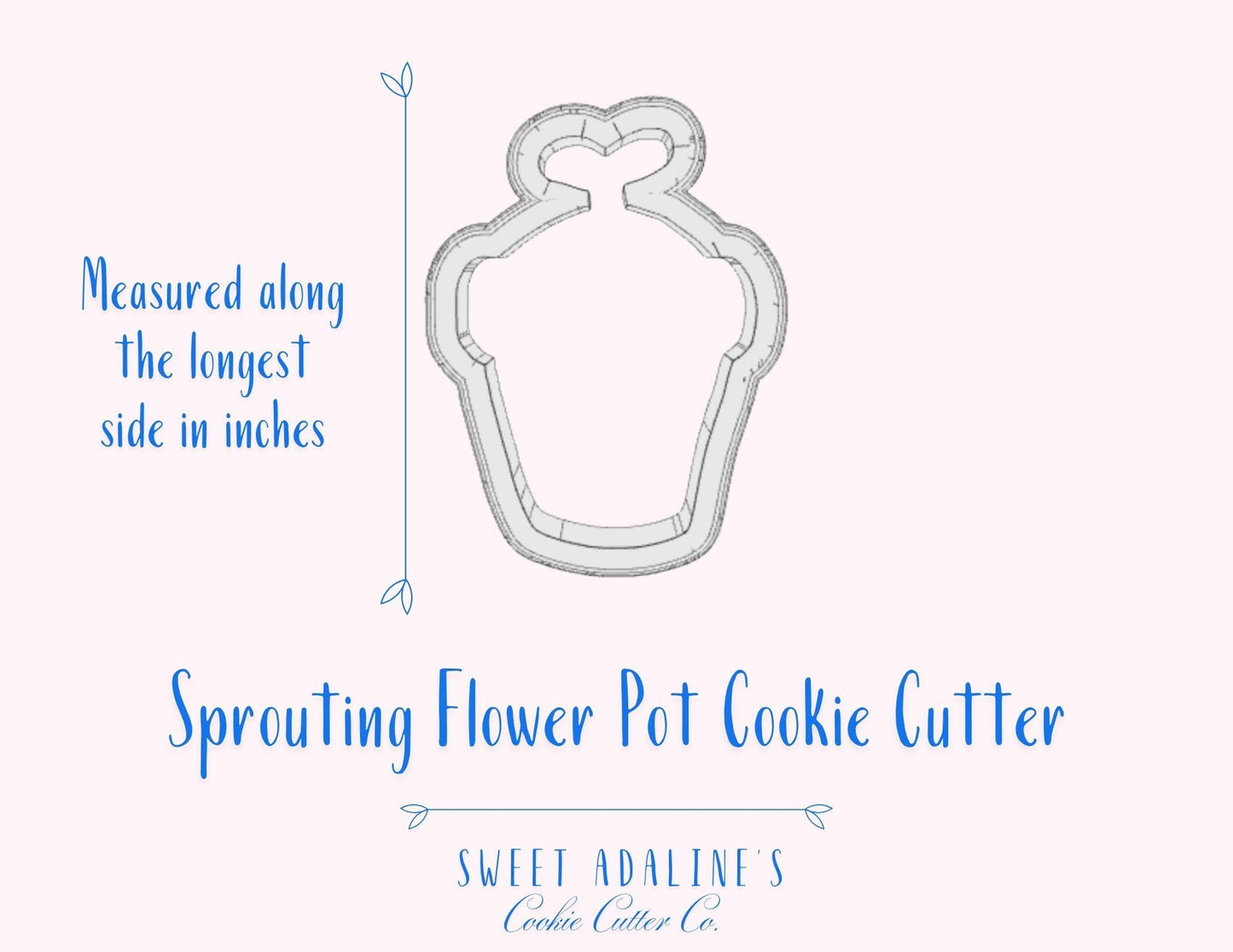 Sprouting Flower Pot Cookie Cutter β Budding Potted Plant Design β Perfect for Spring & Garden-themed Parties - Gift for Gardeners