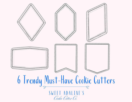 3D Printed Cookie Cutter Set: Modern Plaque & Label Shapes