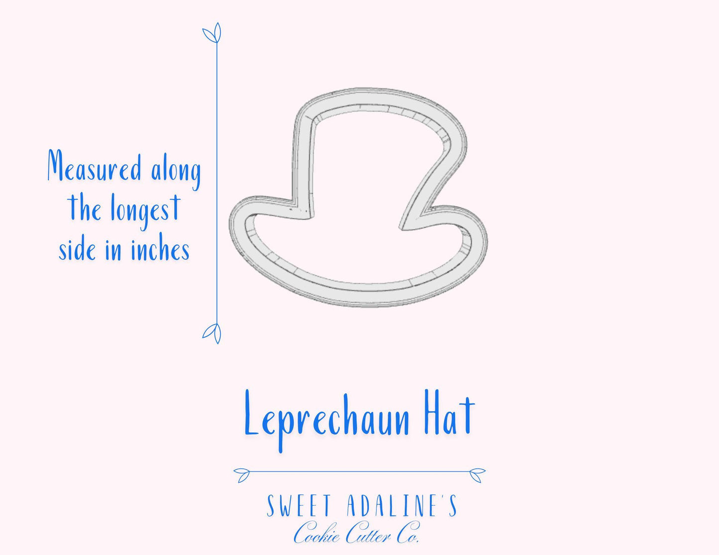 Leprechaun's Hat Cookie Cutter, Irish-Themed Cookies, Custom 3D Printed, St. Patrick's Day Party Baking Supplies, St. Patrick's Day Cookies