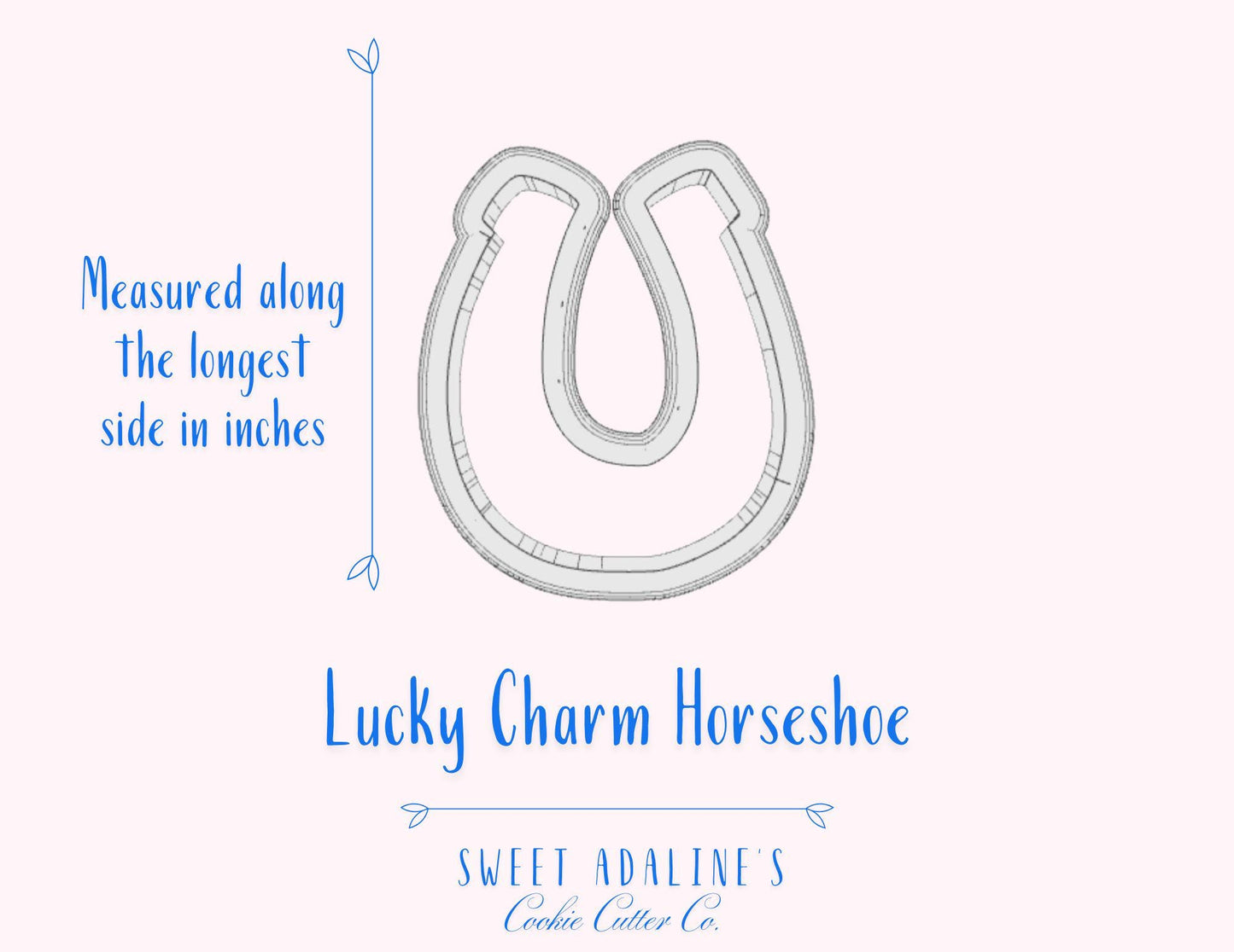 Horseshoe Cookie Cutter, Irish-Themed Cookies, Custom 3D Printed, St. Patrick's Day Party Baking Supplies, St. Patrick's Day Lucky Charm