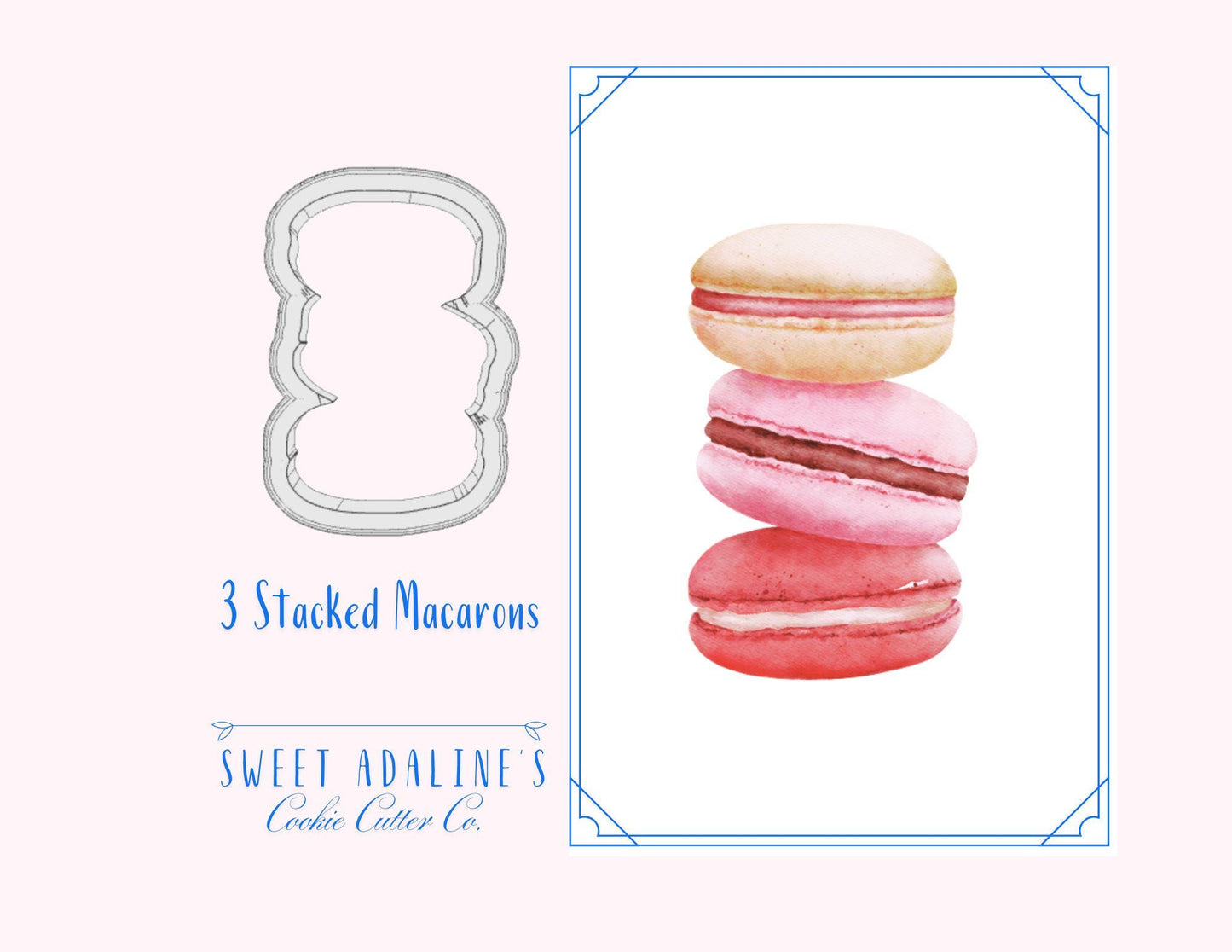 Stacked Macarons Cookie Cutter β 3 Macarons Design β 3 Size Options β Food-Safe Plastic β Macaron Lover Gift