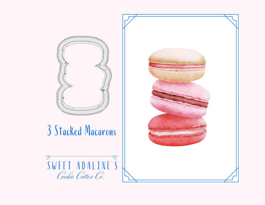 Stacked Macarons Cookie Cutter – 3 Macarons Design – 3 Size Options – Food-Safe Plastic – Macaron Lover Gift
