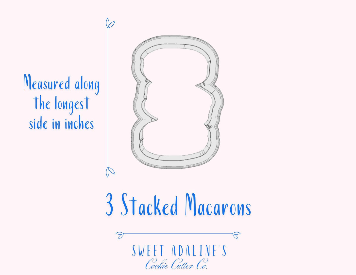 Stacked Macarons Cookie Cutter β 3 Macarons Design β 3 Size Options β Food-Safe Plastic β Macaron Lover Gift