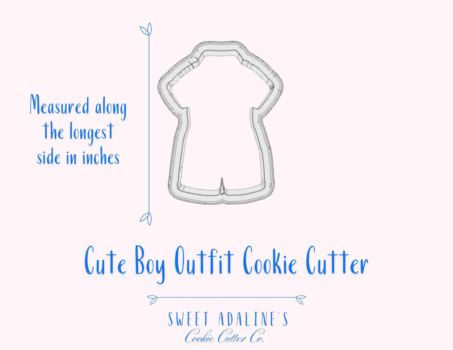 Boy Outfit Cookie Cutter – Cute Bowtie and Suspender Design – Baby Shower Cookie Cutter – 3 Sizes– Perfect for Parties & Gifts