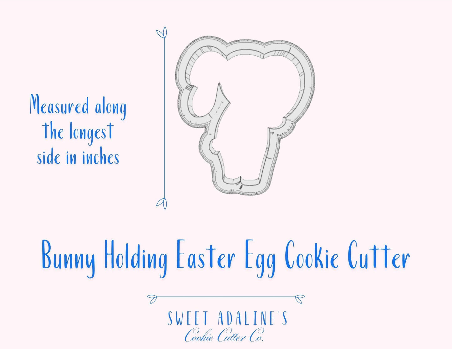 Bunny Holding Easter Egg Cookie Cutter –Adorable Spring Design for Festive Treats –3 Sizes -Food safe, durable