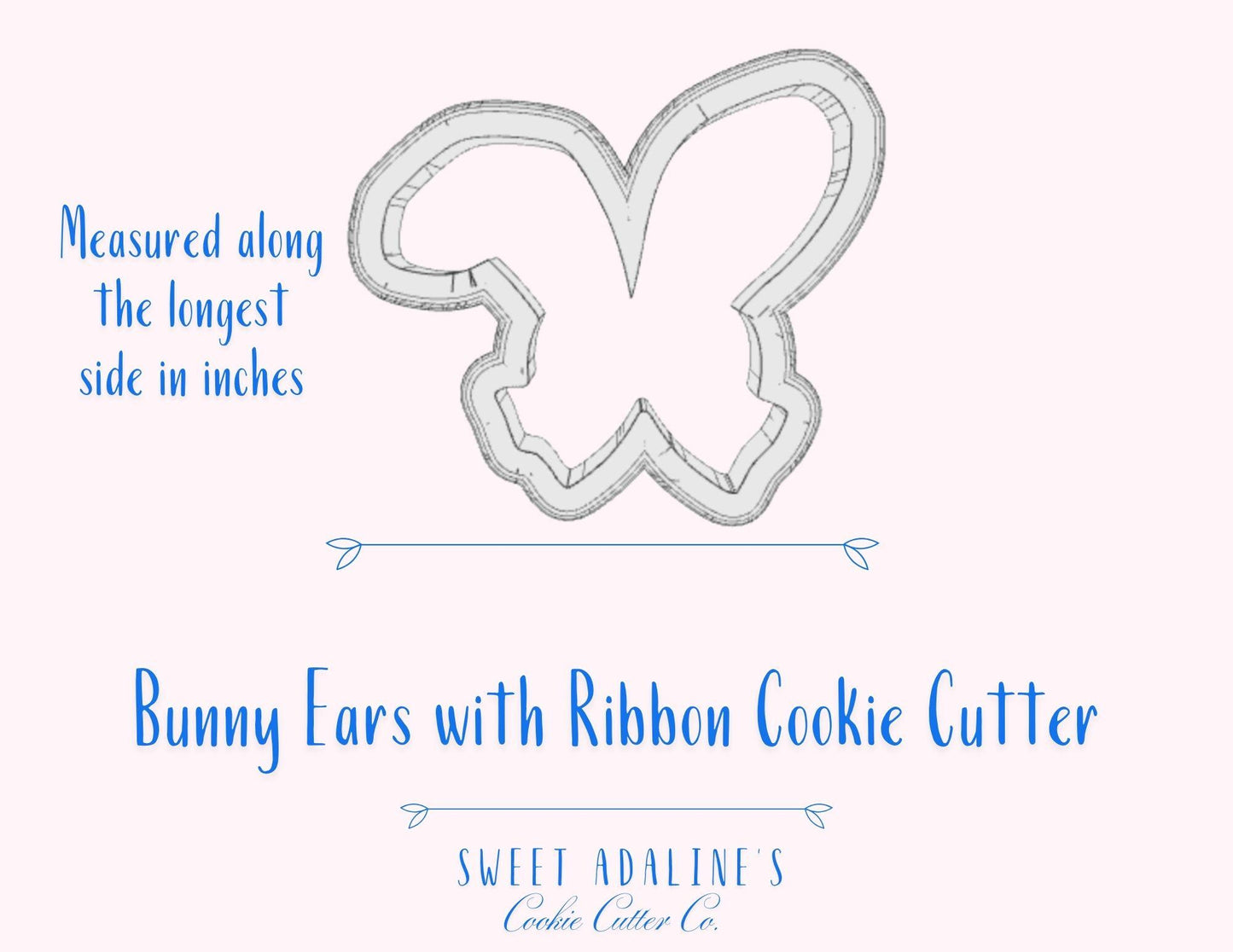 Easter Bunny Ears with Bow Cookie Cutter – Playful Spring Design for Easter Gifts - Rabbit with Ribbon– 3 Sizes – Durable and Thick