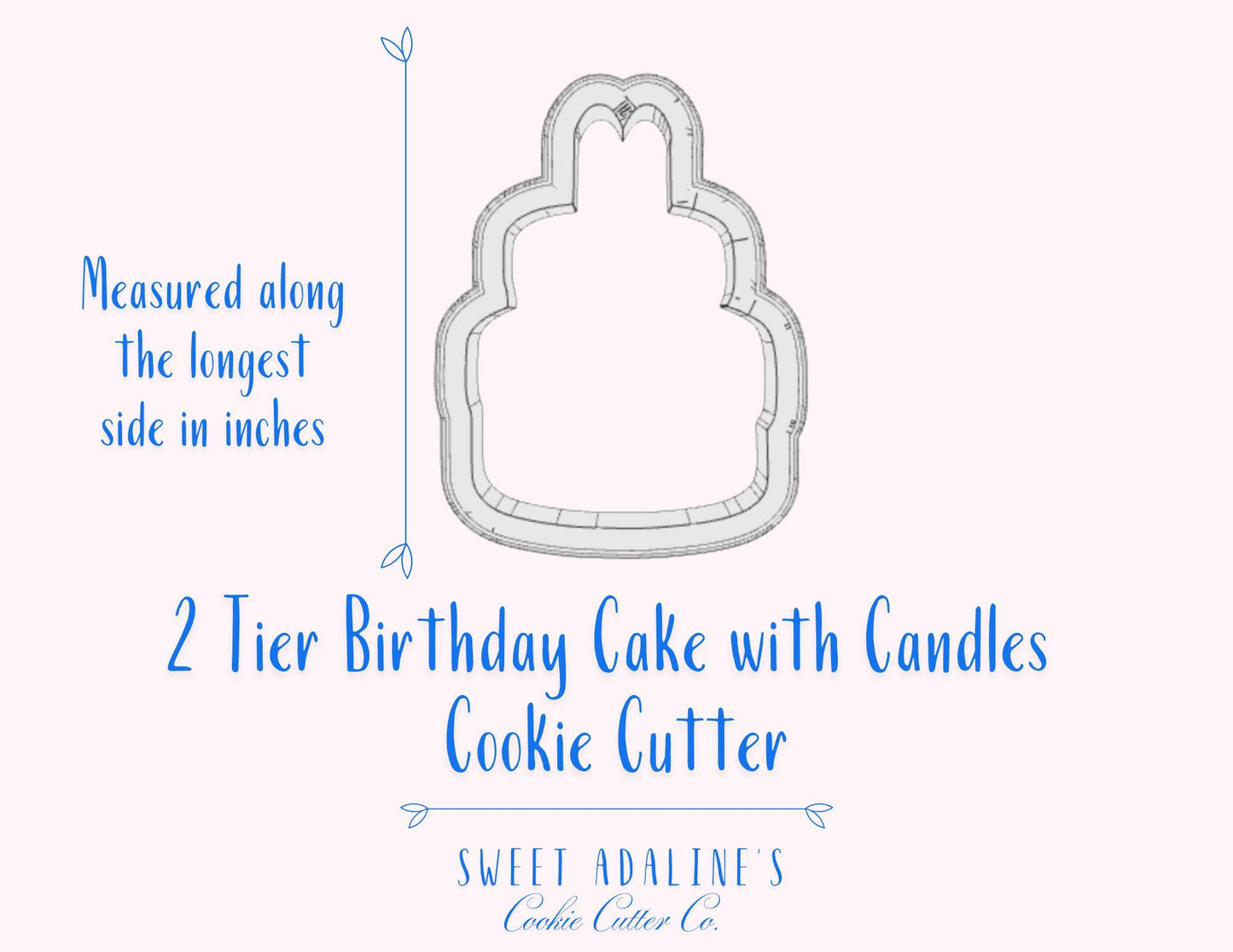 Birthday Cake Cookie Cutter: Two Tier Cake with Candles - Party Celebration