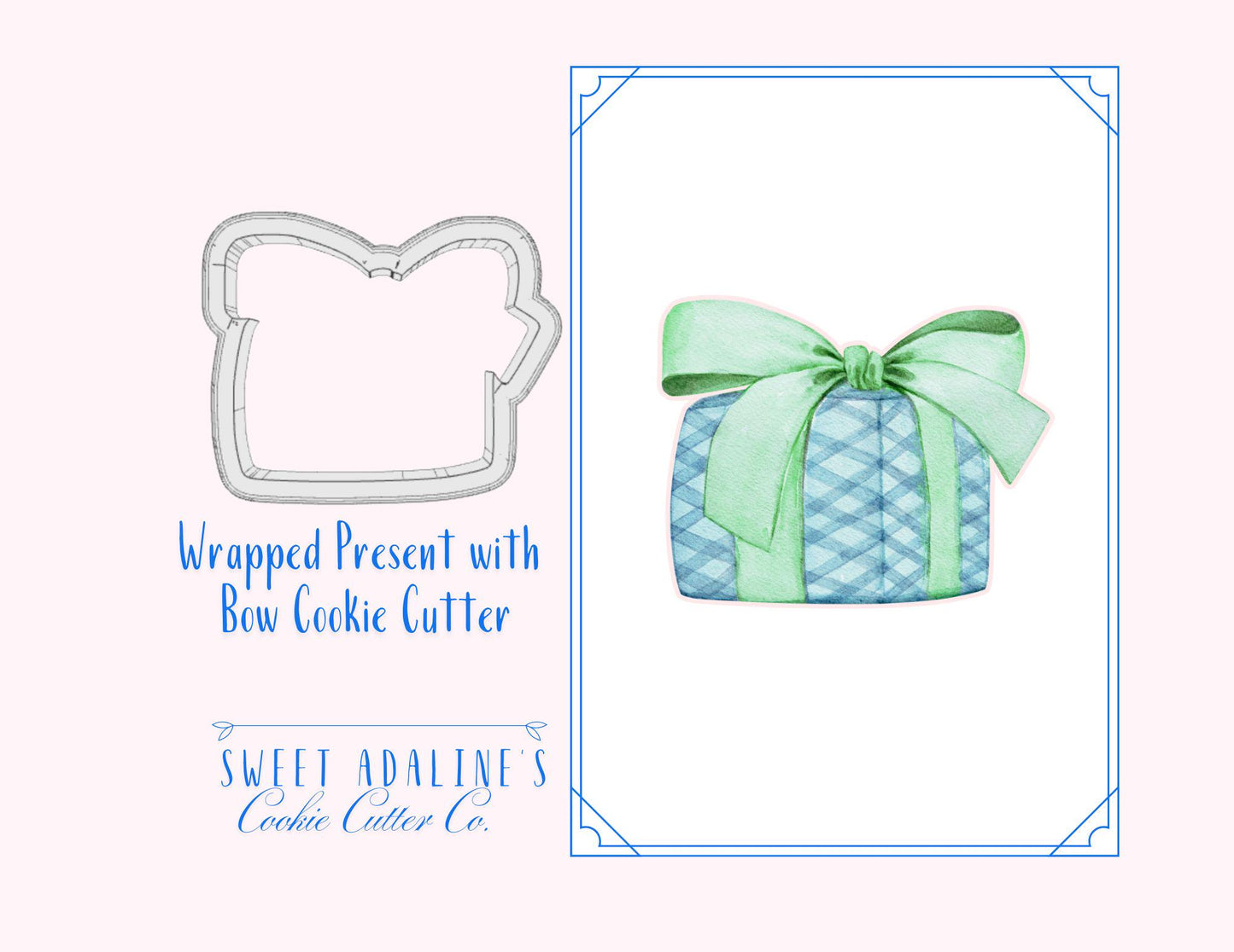Wrapped Present with Bow Cookie Cutter – Perfect for Birthdays, Holidays, and Special Occasions – Multiple Sizes Available - Pick Color