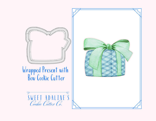 Wrapped Present with Bow Cookie Cutter – Perfect for Birthdays, Holidays, and Special Occasions – Multiple Sizes Available - Pick Color