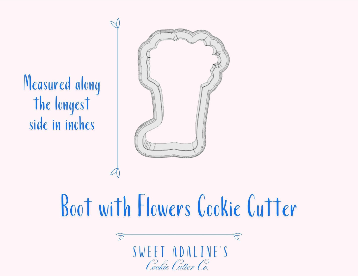 Boot with Flowers Cookie Cutter – Spring Design – Perfect for Gardening, Mother’s Day & Outdoor Parties – - 3 Sizes, Sturdy and Thick