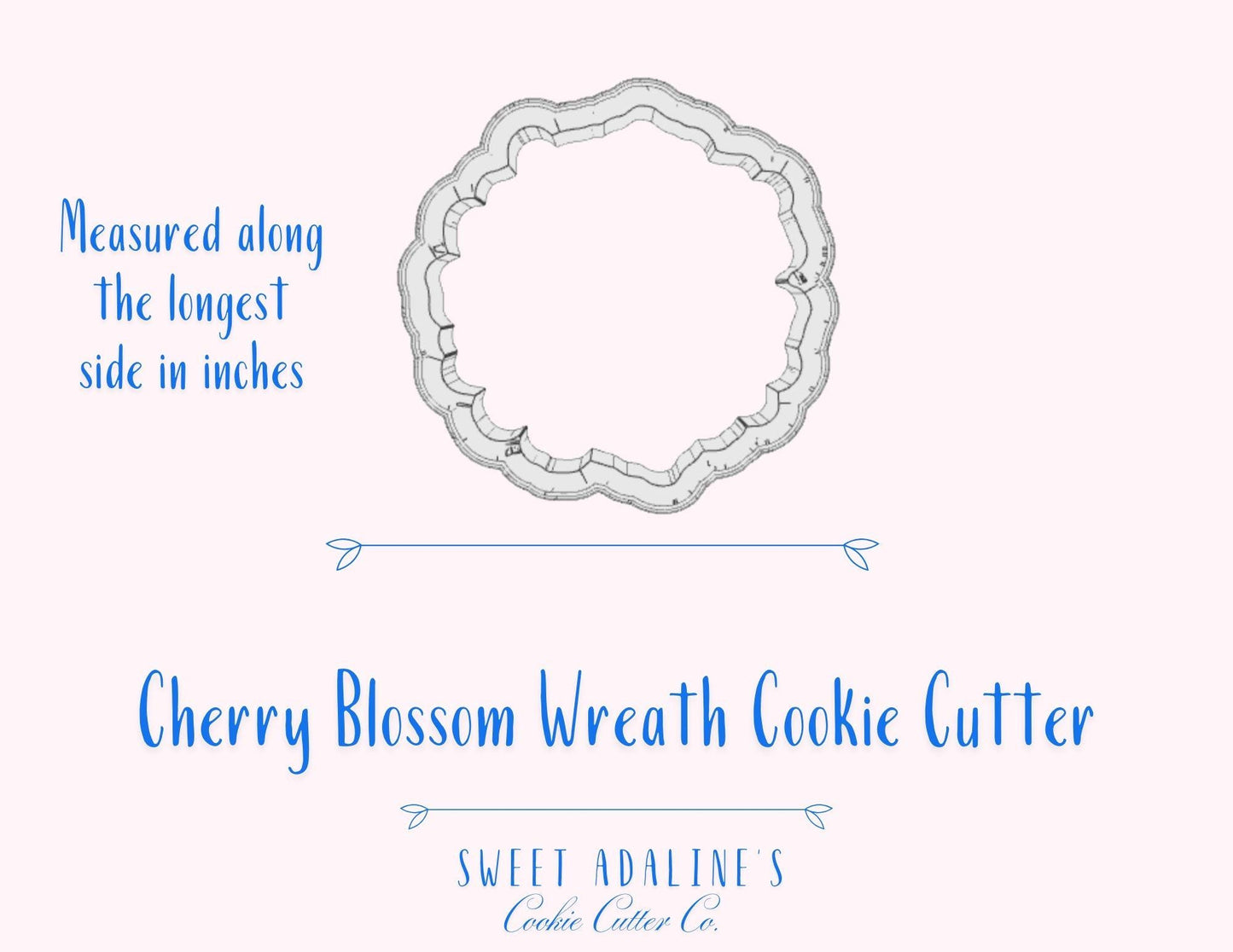 Cherry Blossom Wreath Cookie Cutter – Floral Design Spring Wreath – Perfect Gift for Spring, Easter & Mother’s Day