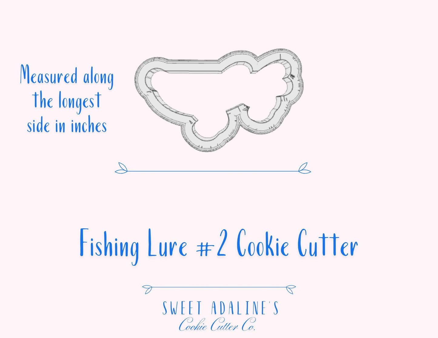 Fishing Lure #2 Cookie Cutter β Perfect for Father's Day, Fishing Trips & Lake Days β Custom Color - 3D Printed - Sturdy for Thick Dough